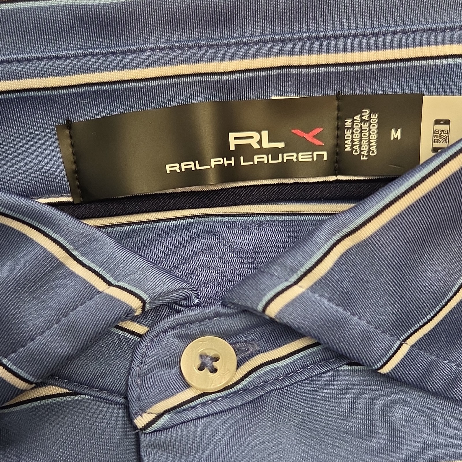 Lot (2) RLX Ralph Lauren Striped Short Sleeve Golf Polo Shirts Men’s Size M