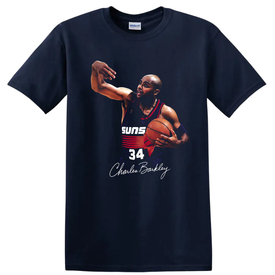 Charles Barkley Phoenix Suns Basketball Player Action Pose T Shirt Tee