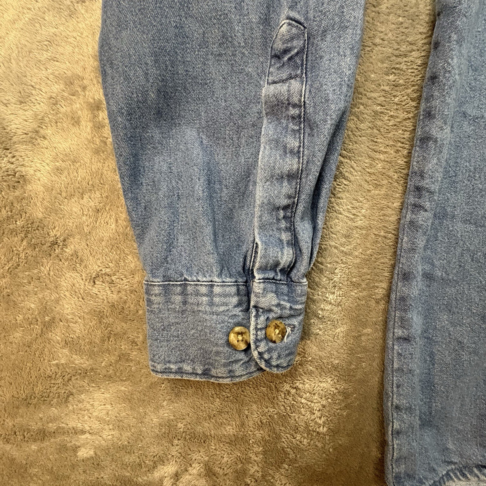 Dickies Men’s L Blue Denim Work Shirt Button Down SEE DESCRIPTION
