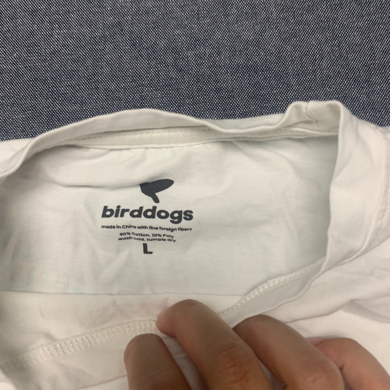 Birddogs Men’s T-Shirt Size L White Graphic Logo Tee Paisley Dog Back Print