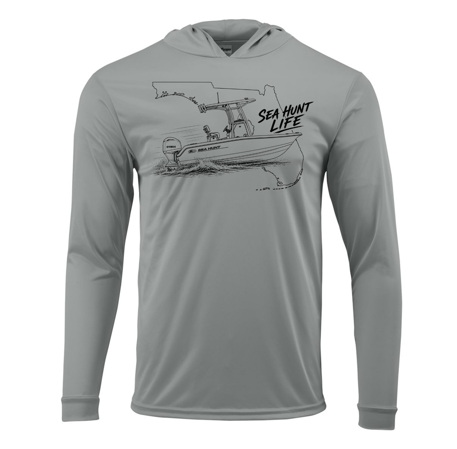 Sea Hunt Boat Fishing Hoodie UV Protected UPF 50 Long Sleeve Angler T-Shirt Gift