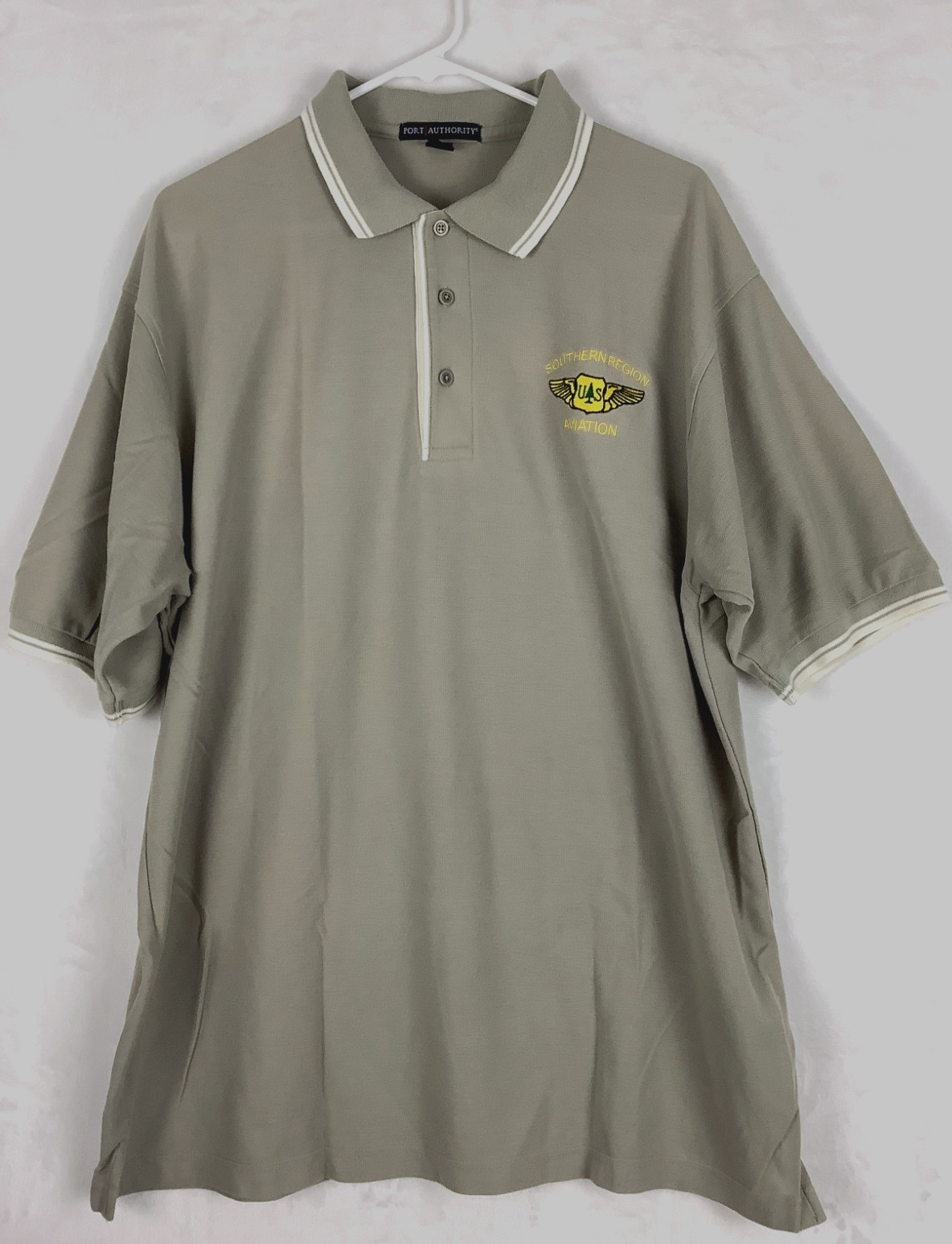 Port Authority US Forest Service USFS Southern Region Aviation Polo Shirt XL Tan