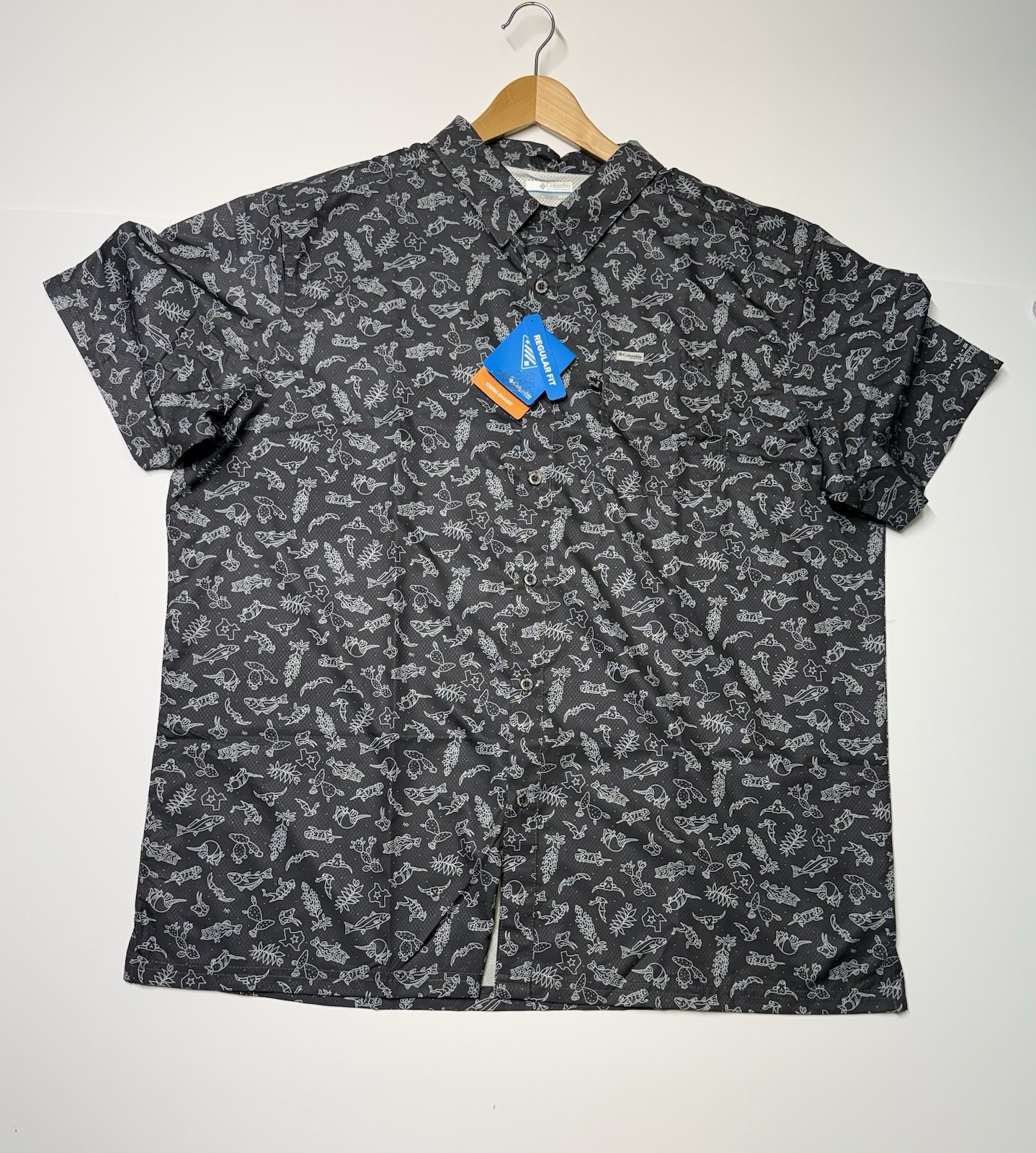 Columbia PFG Super Slack Tide Camp Shirt Men’s Size 2X Fish Printed OmnishadeNWT