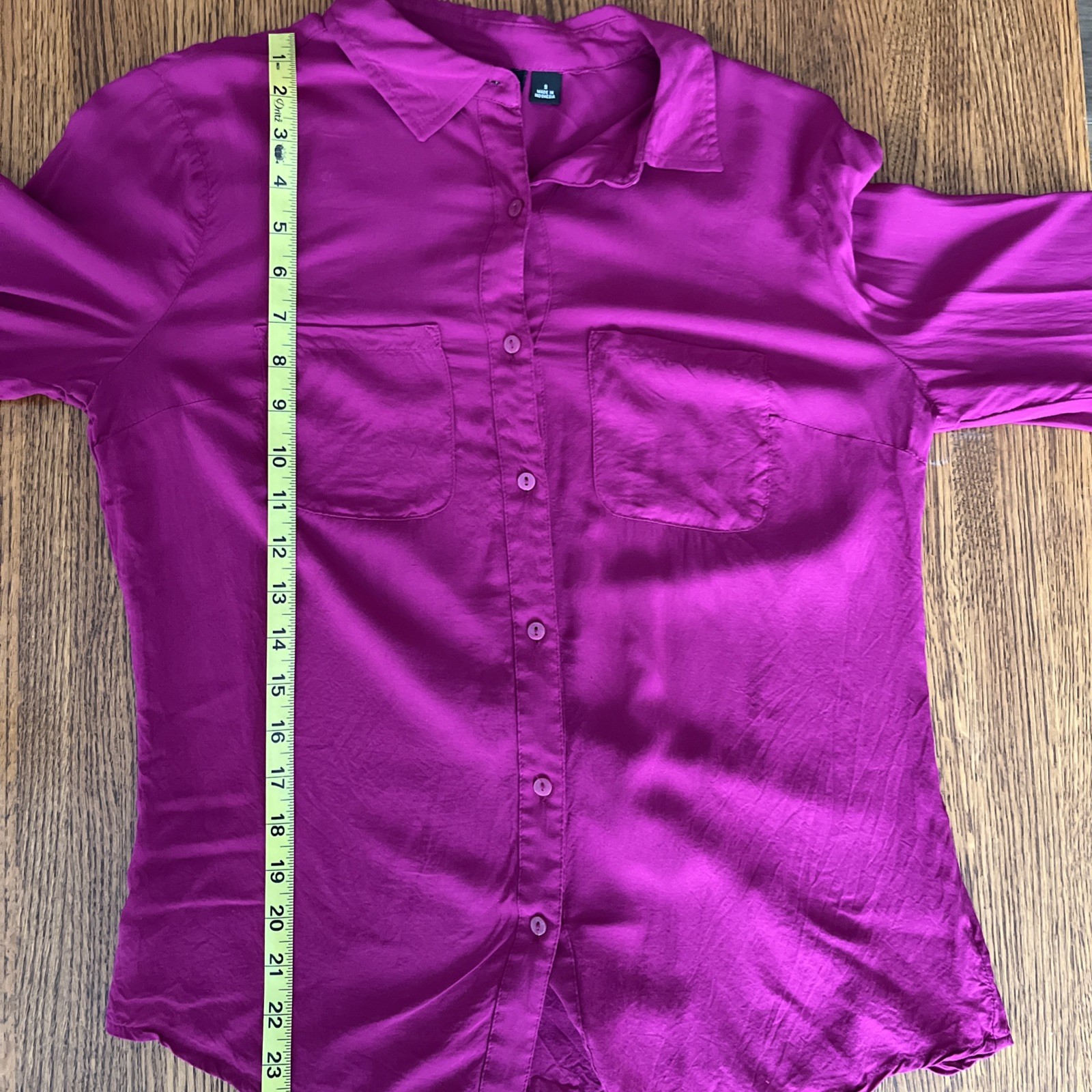 Woman’s A.N.A. Silky Button Down Long Sleeve Roll Tab Button Down Blouse
