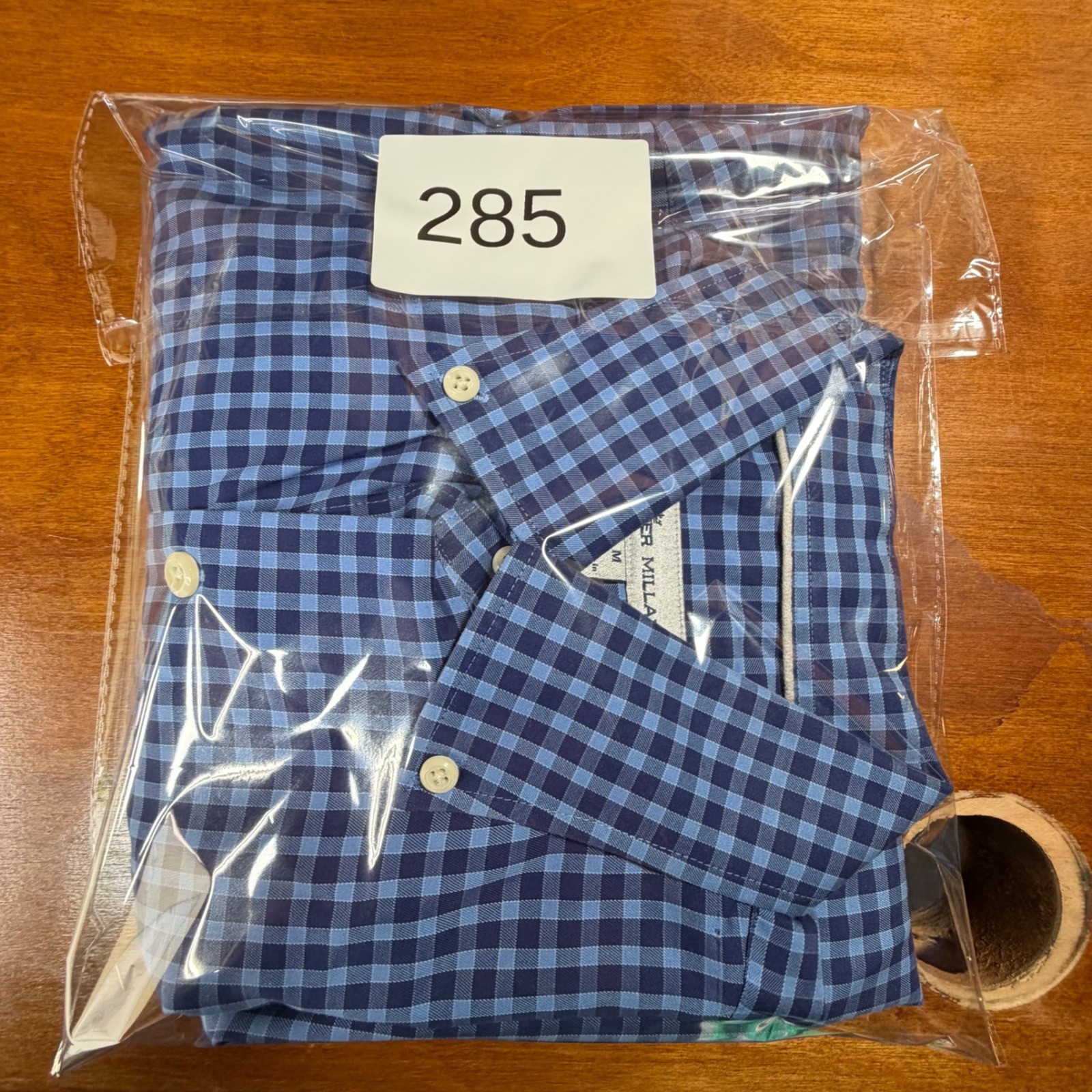 Peter Millar Button Down Shirt Mens Medium Blue Gingham Check MF19W100NBL