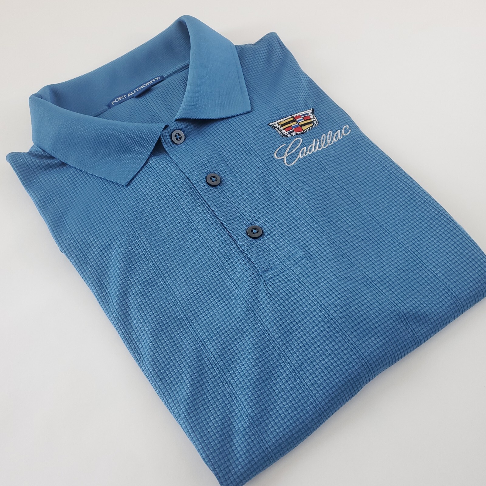 Cadillac Polo Golf Shirt New – Royal Blue – Embroidered – 3 Button – Sizes S-XXL