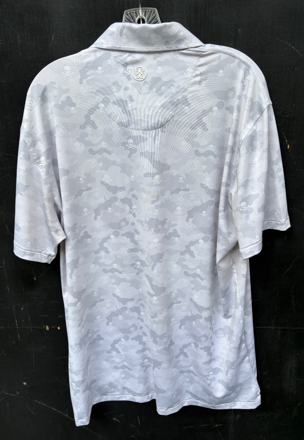 G/Fore Polo Shirt Men’s Large Gray Camo with Skull Golf Polyester / Spandex