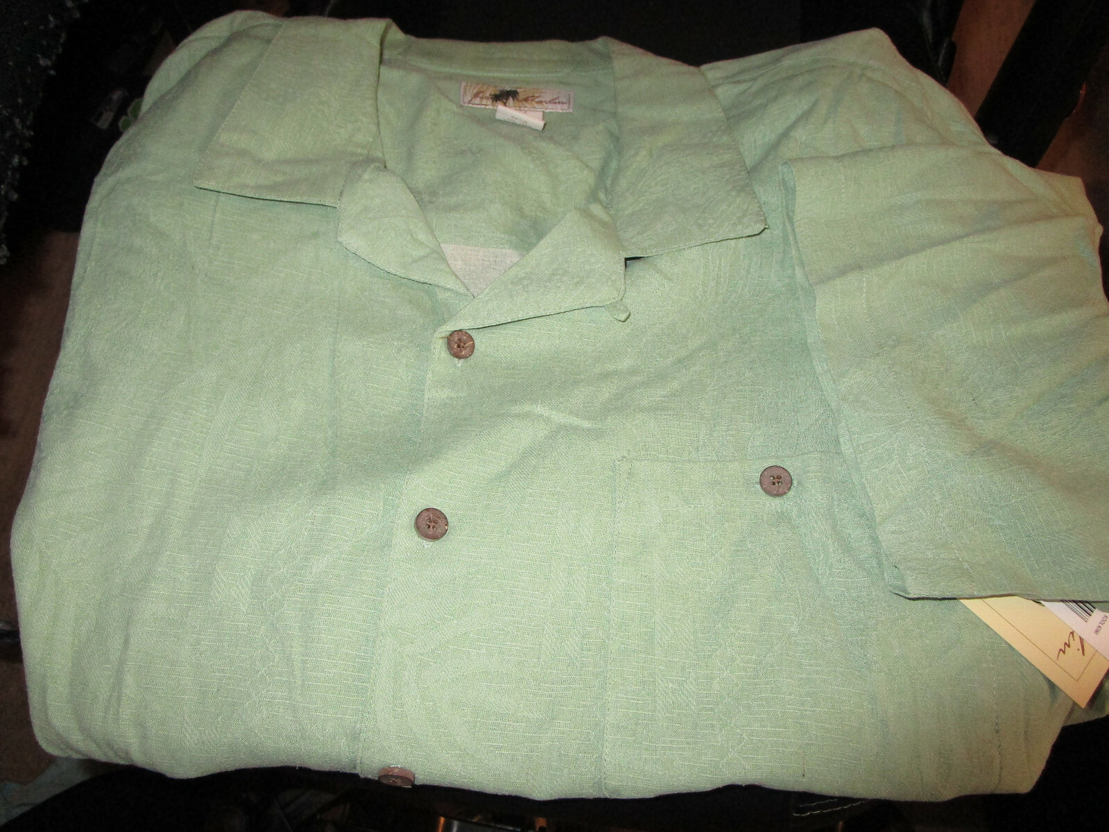 NWT JOE MARLIN MENS S/S CAMP SHIRT MACHINE WASH SILK BLEND GREEN 3X / 3XL