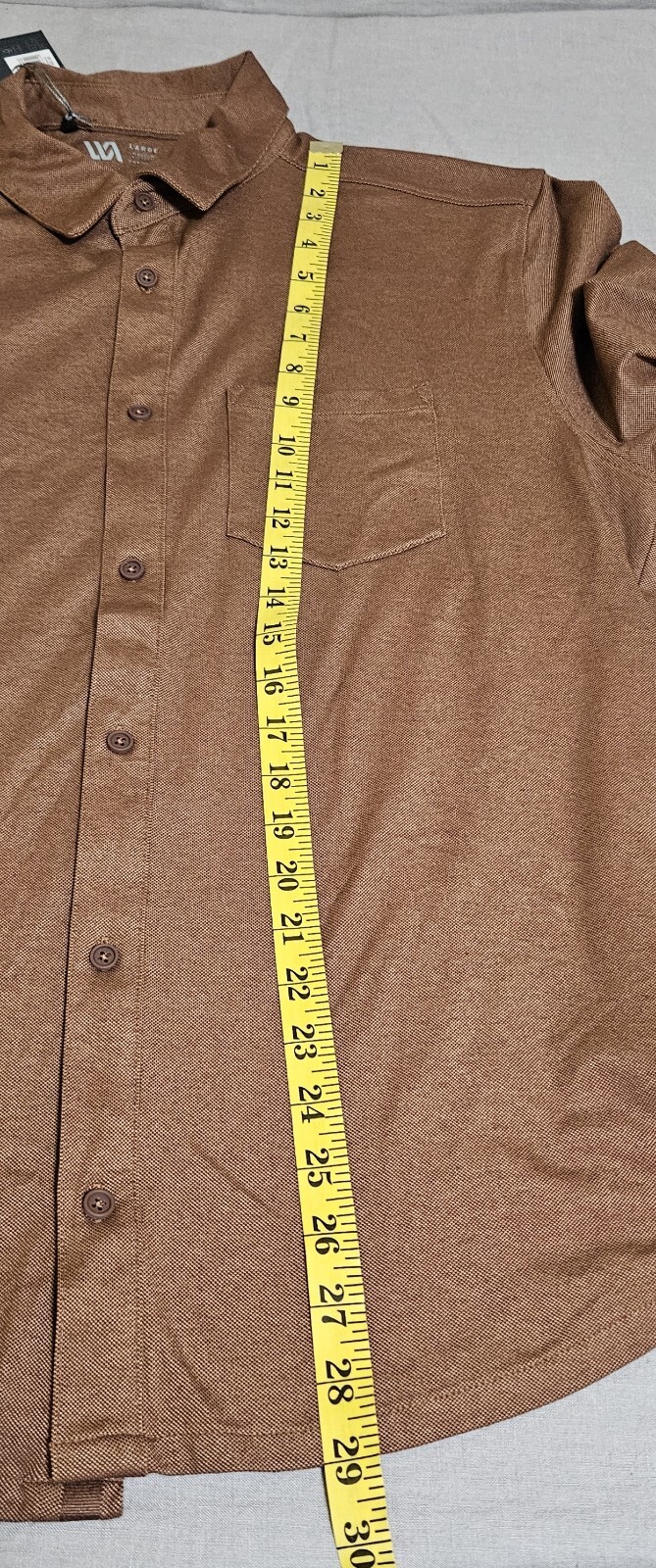 VRST Men’s Button Down Shirt Size Large Earth Brown Heather Anti-Odor Stretch