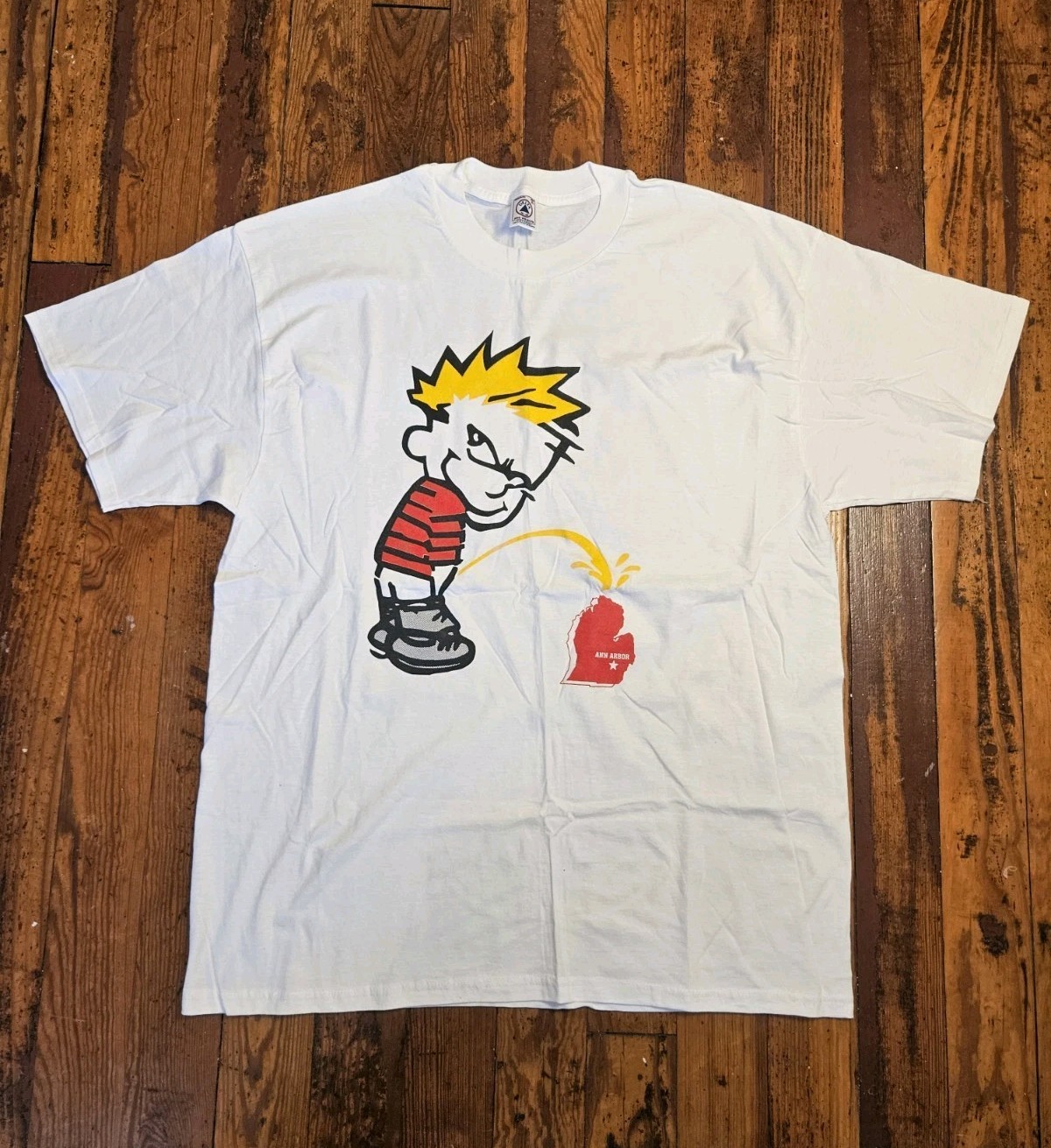 Vintage Calvin And Hobbes Ann Arbor Sucks T Shirt
