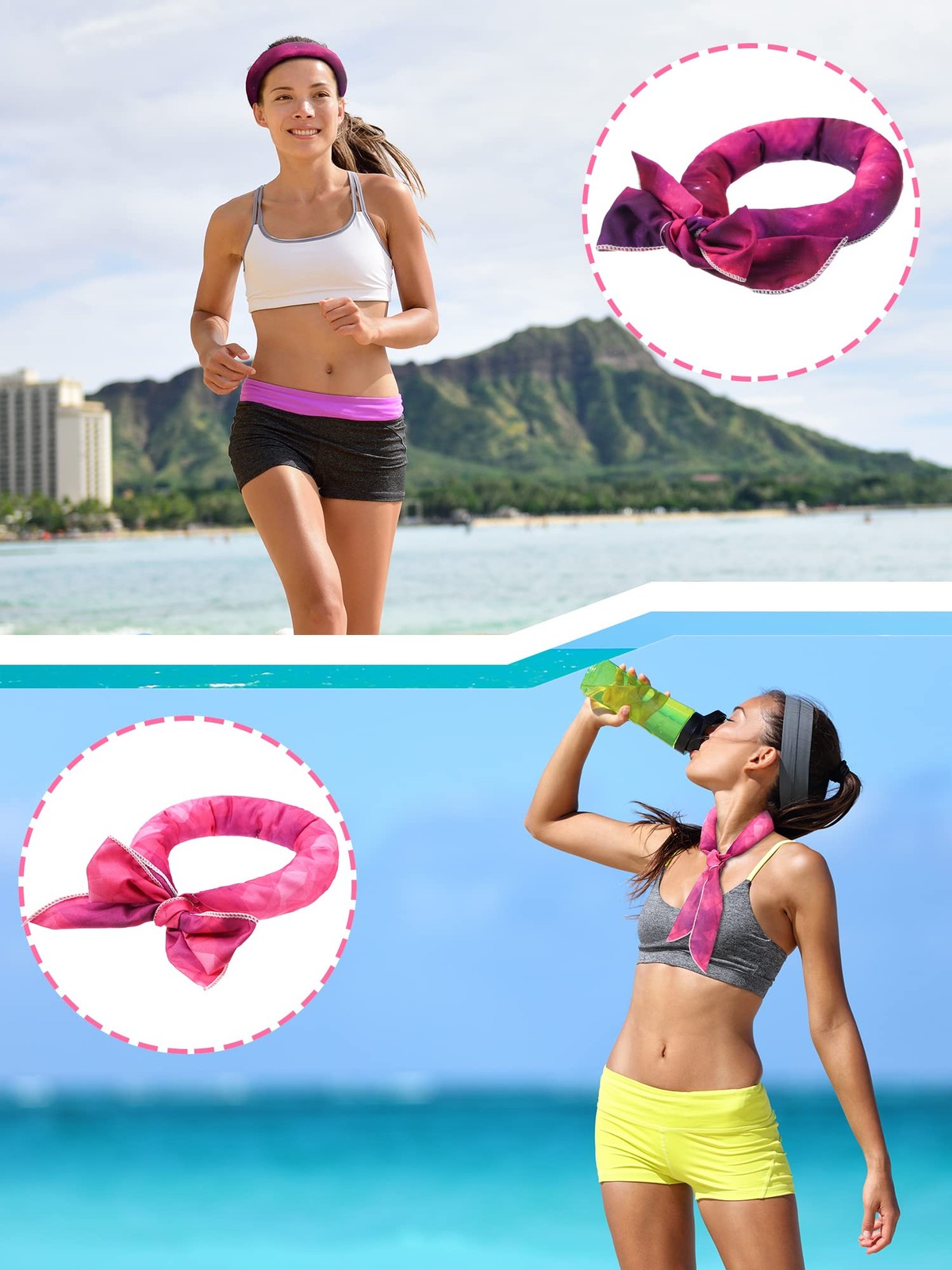 Tie Dye Cooling Neck Wraps 10 Pcs Ice Bandanas Summer For Men Women Camping Runn