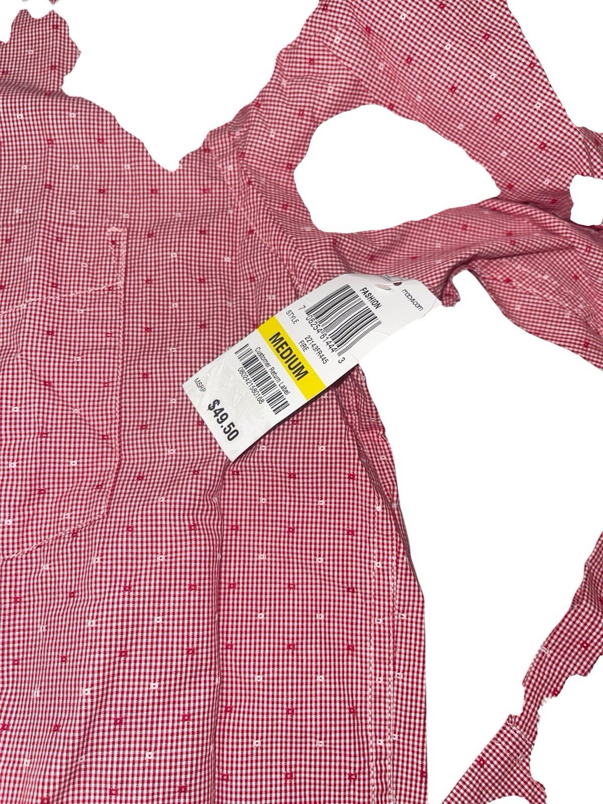 Club Room Men’s Medium Dobby Check Long-Sleeve Shirt Retail $49.50 100% Cotton