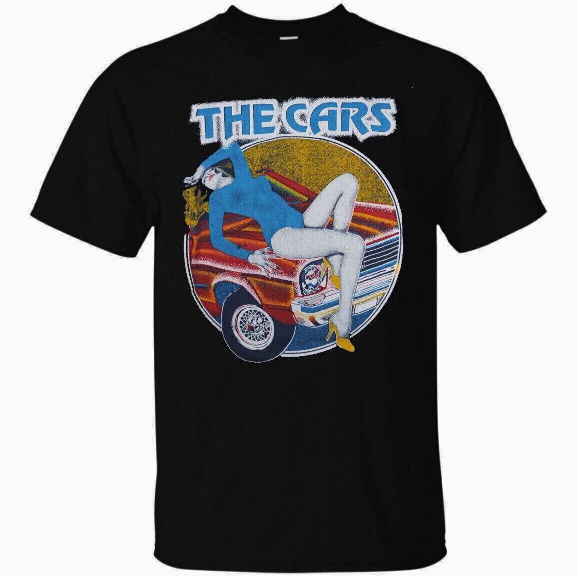 The Cars Music Band T- Shirt Black Cotton Funny All Size Unisex BSS176