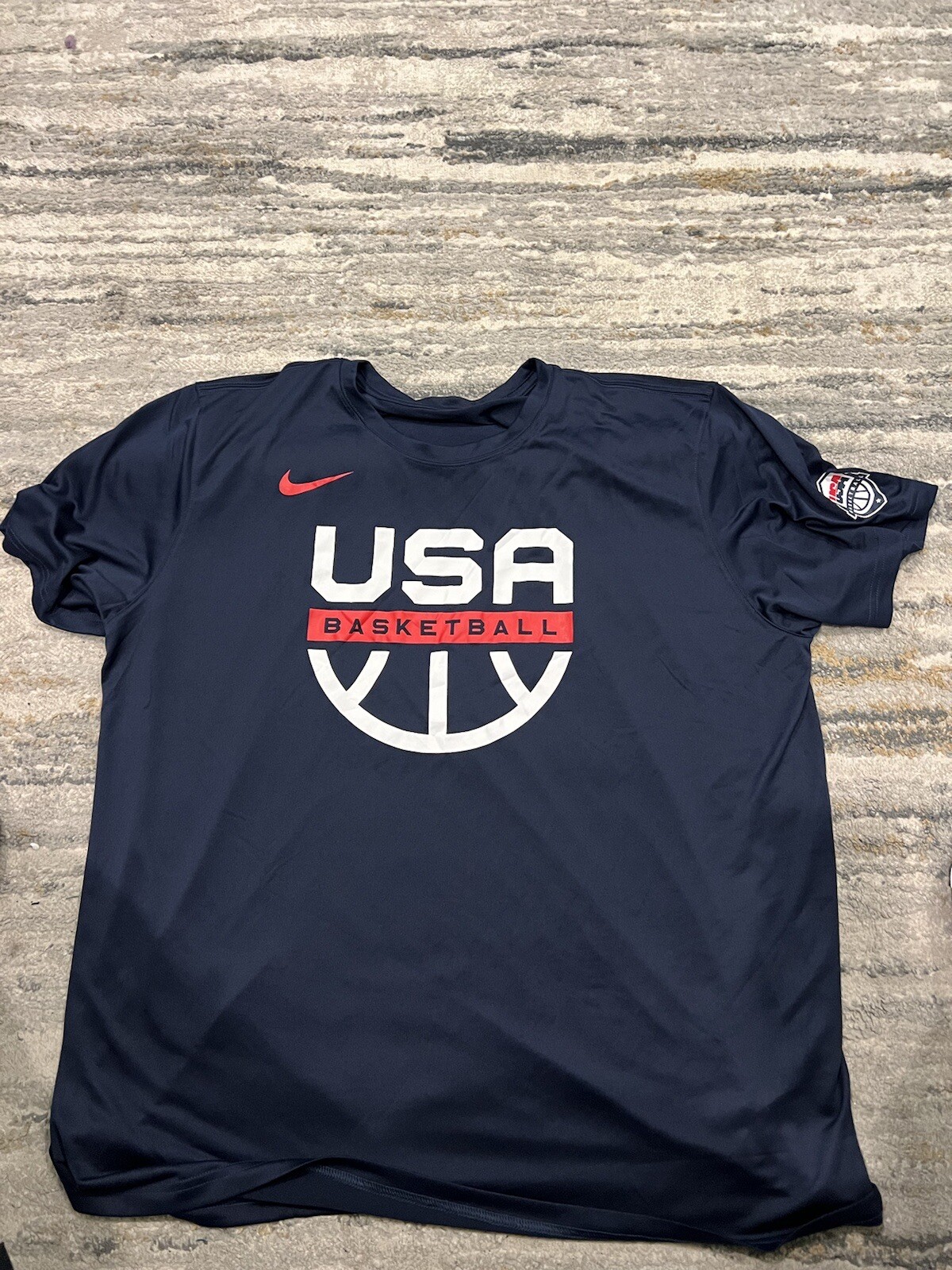 Nike Dri Fit USA Basketball Warm Up Team Issue Shirt Size 2XL Blue XXL