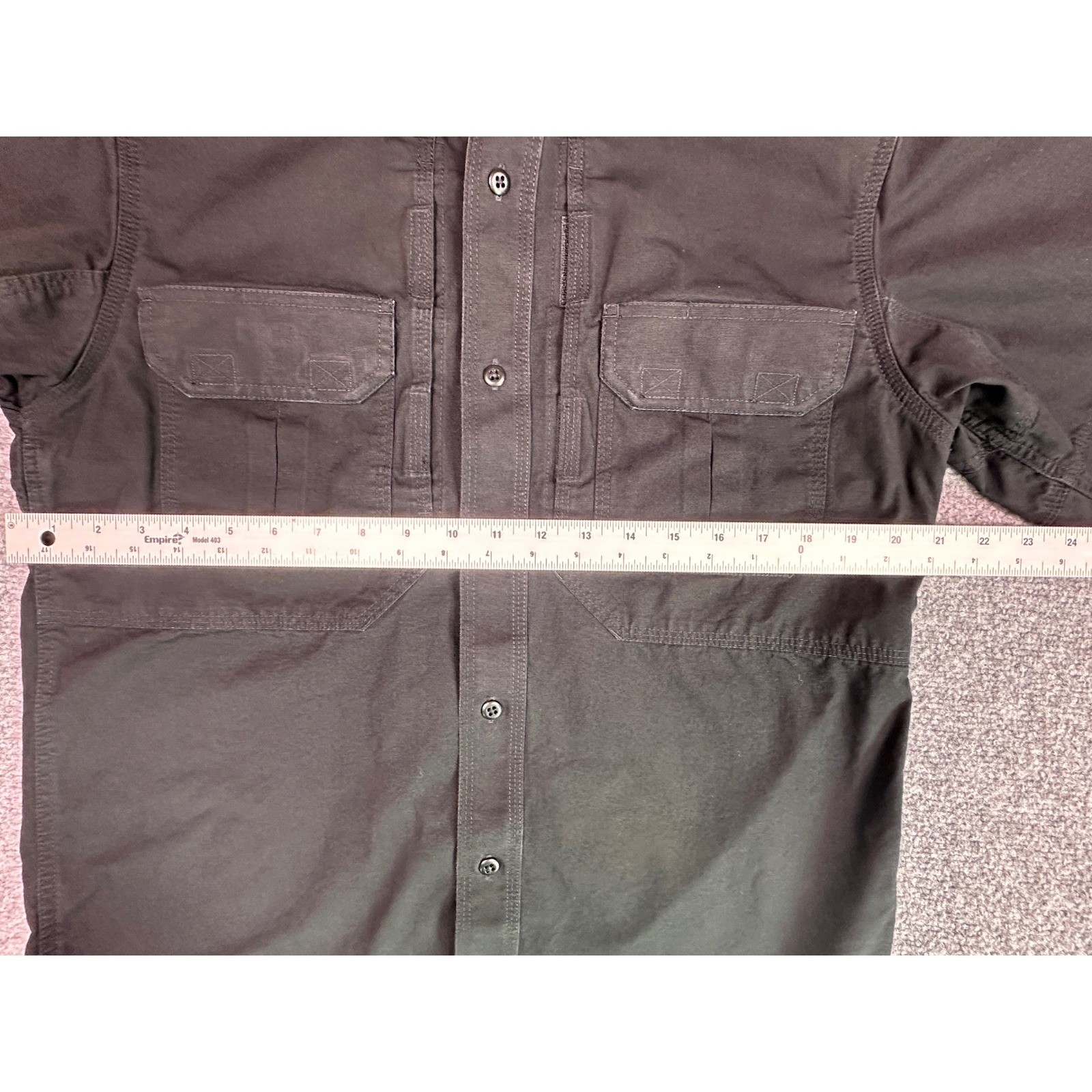 5.11 Tactical Mens Long Sleeve Button Down Utility Shirt Black Pockets Vent