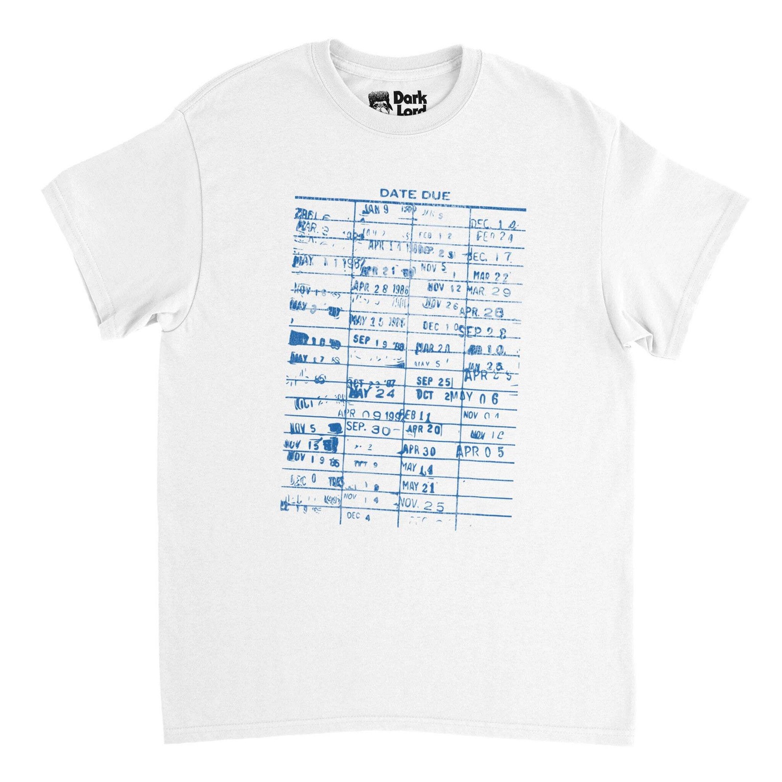 Retro Library Card Due Date Stamps T-Shirt