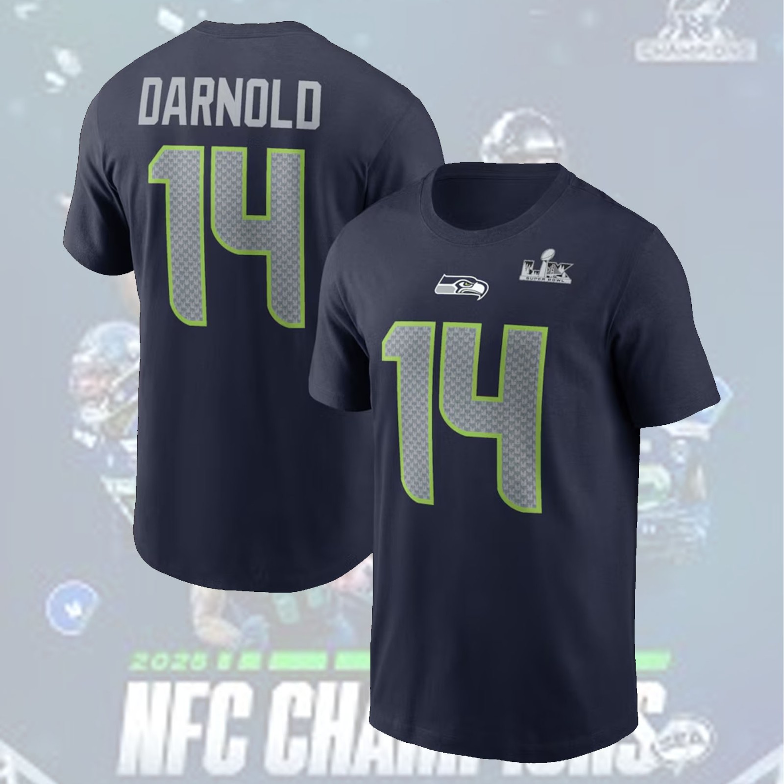 NEW ITEM! Seattle Sea.hawks Super Bowl LX Patch 2026 Name & Number Fan Gifts