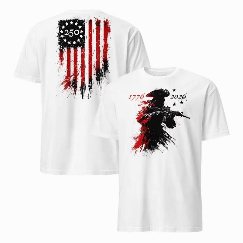 America 250th Anniversary T-Shirt 1776-2026, Men’s Casual Patriotic Top with Rev