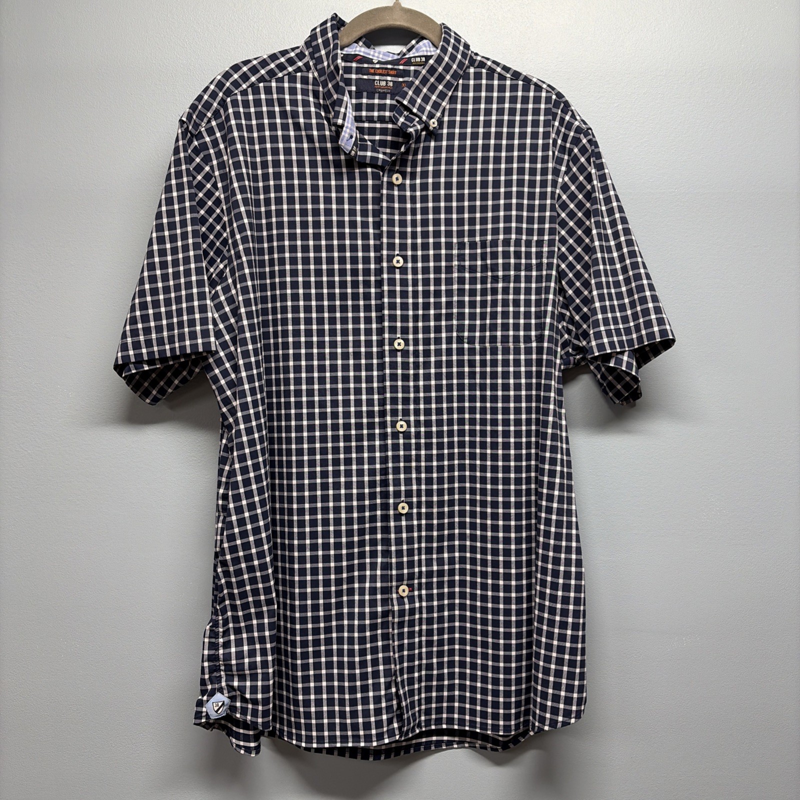 Cremieux Men’s Performance Shirt XL – Navy Blue Plaid Club 38 The Coolest Shirt