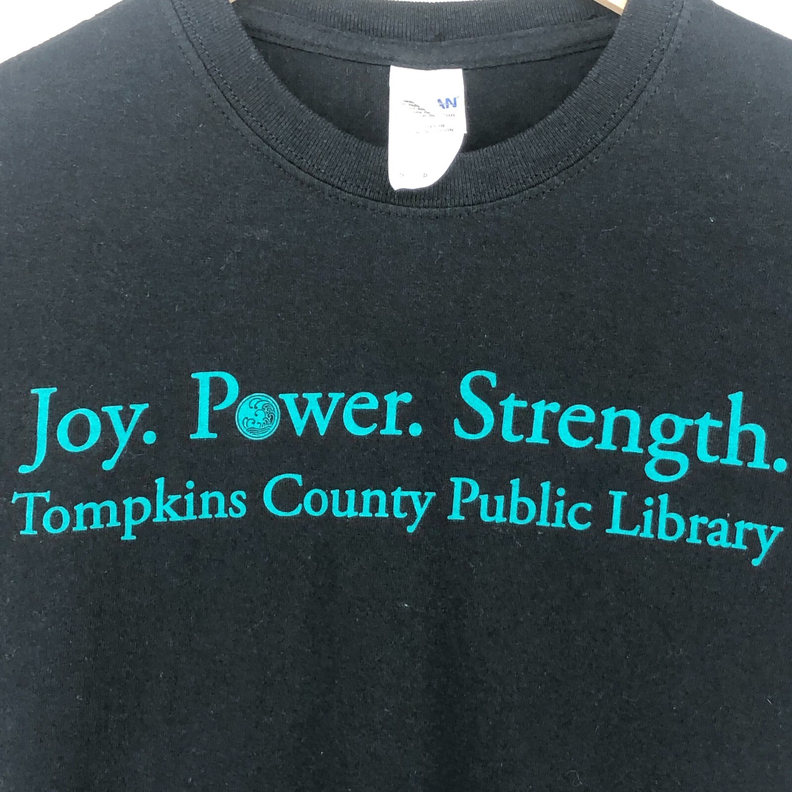 TOMPKINS COUNTY PUBLIC LIBRARY Shirt Mens S NEW YORK NY Cotton Black