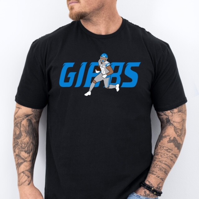GIBBS 26 | Detroit Football themed Pre-Shrunk Ring Spun Cotton T-Shirt