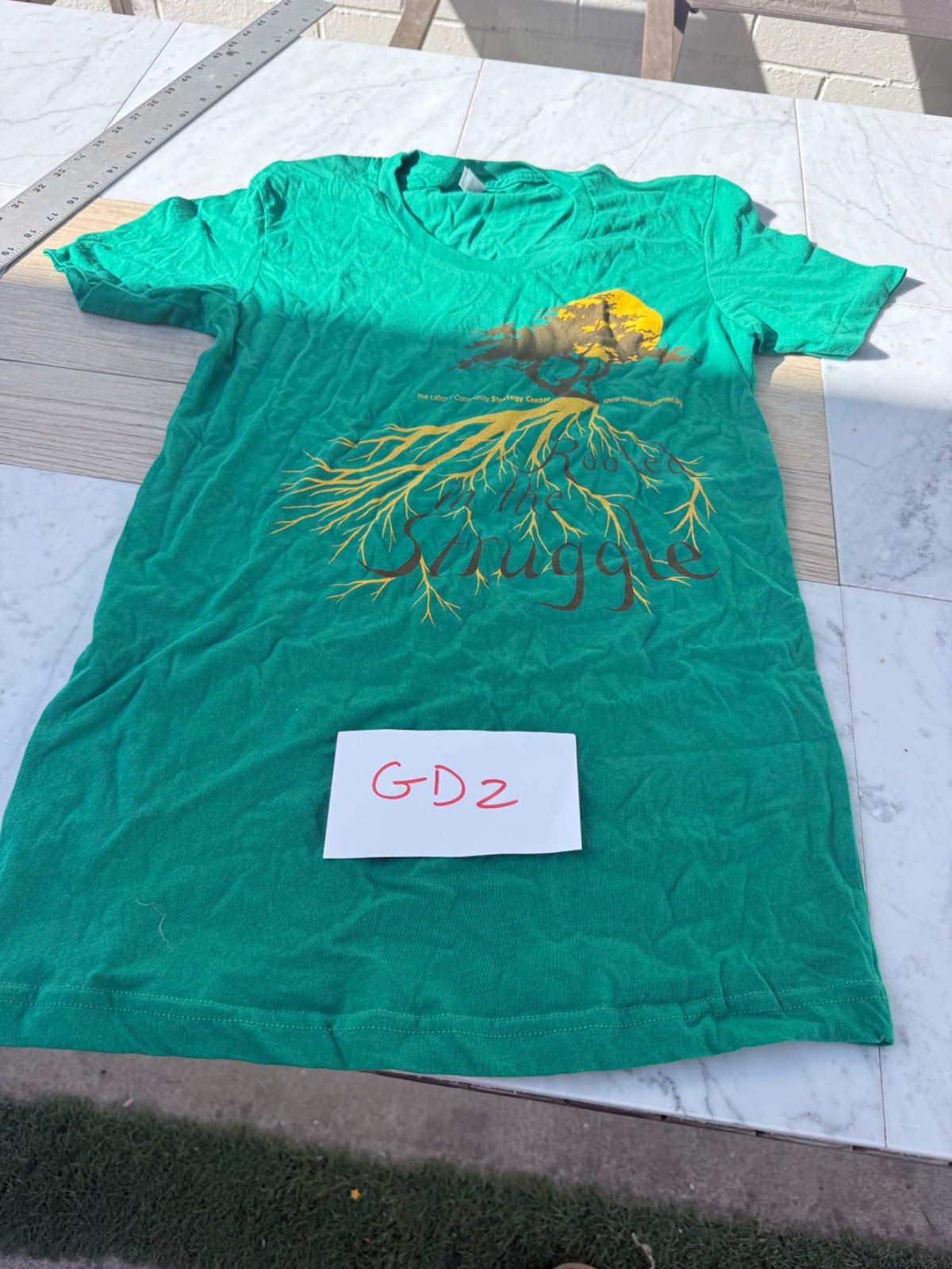 ROOTED IN STRUGGLE T-Shirt Anti-Fascist Political Activist Tee SZ S gd2