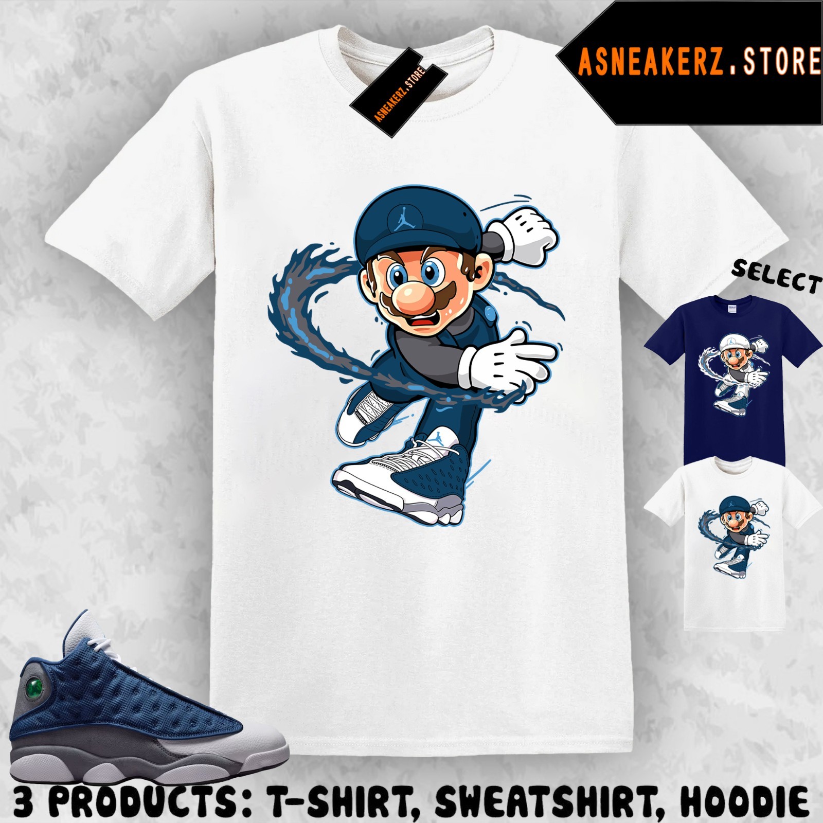 Tee Shirt Matching AJ 13 Flint 2026 To Match Sneaker Sneakerhead Mario T-Shirt