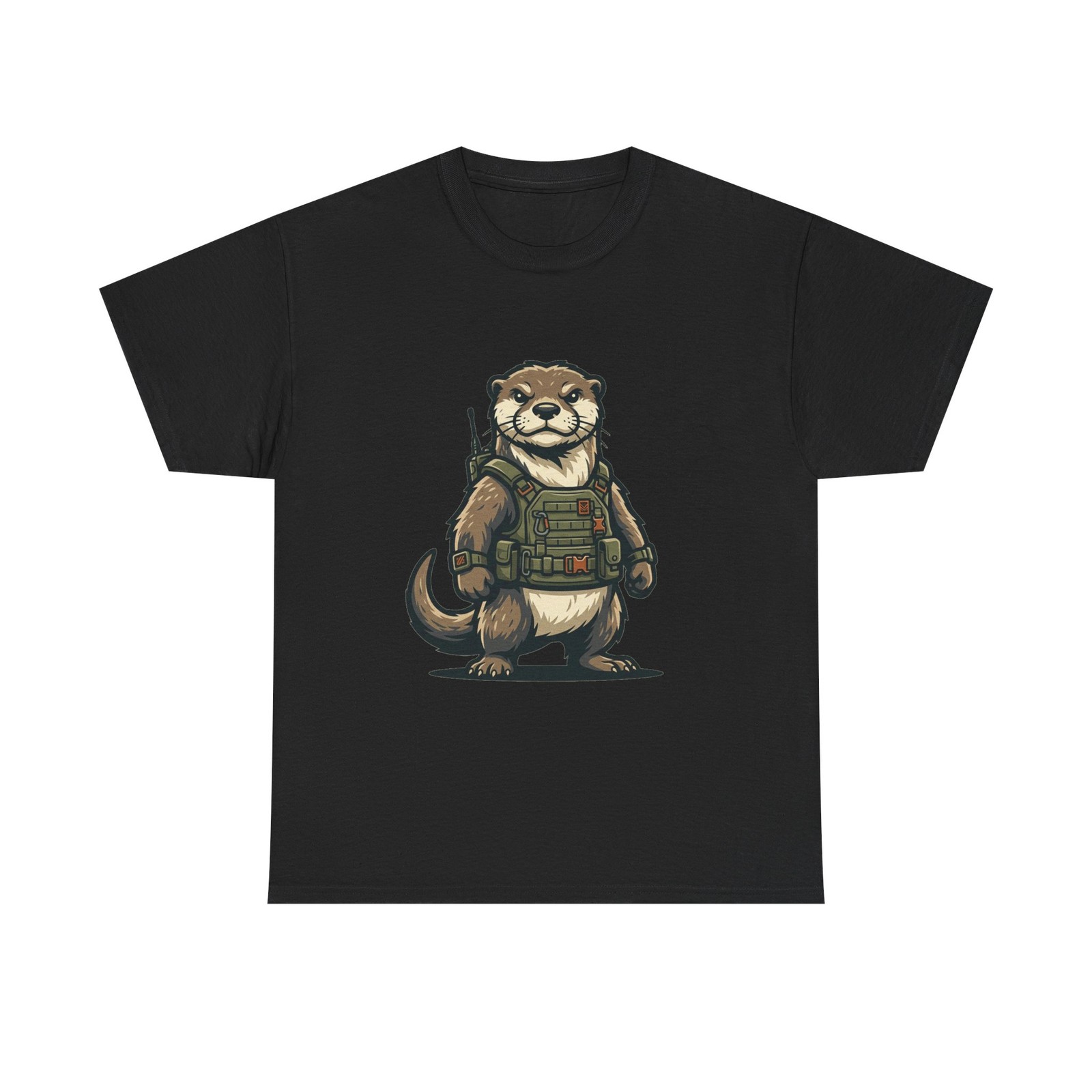 Armed Otter Graphic Tee Tactical Otter Illustration, Cute Military Animal Shirt