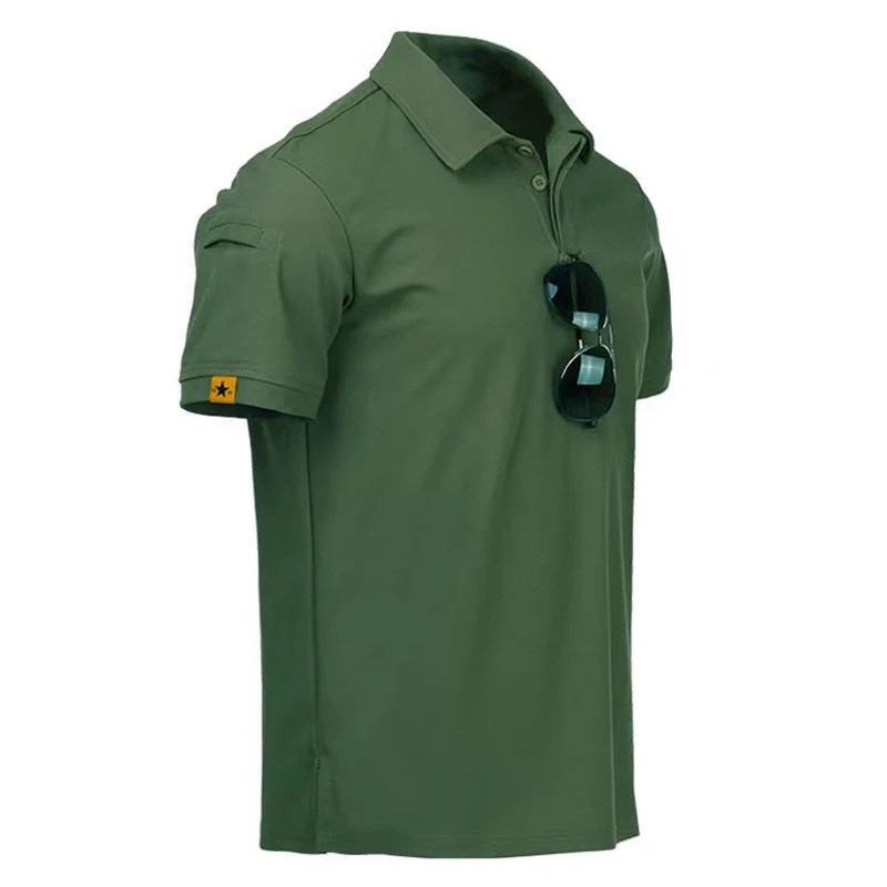 Mens Polo Shirts Short Sleeve Casual Quick Dry Team Tactical Combat Work Golf