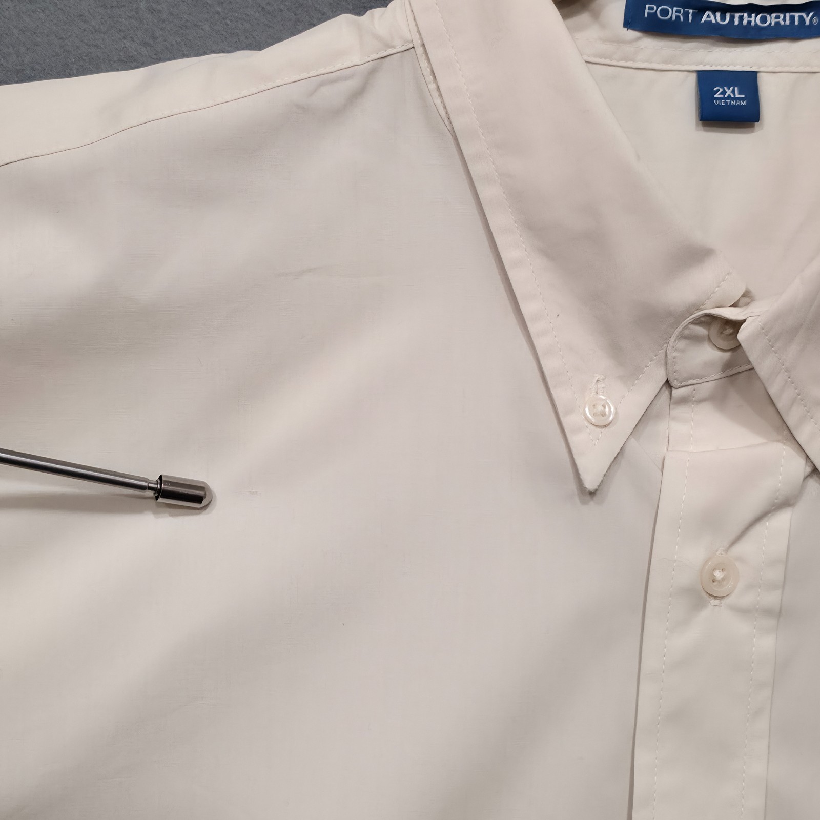 Port Authority Men’s Cream Long Sleeve Button Up Stain Release Shirt Size 2XL