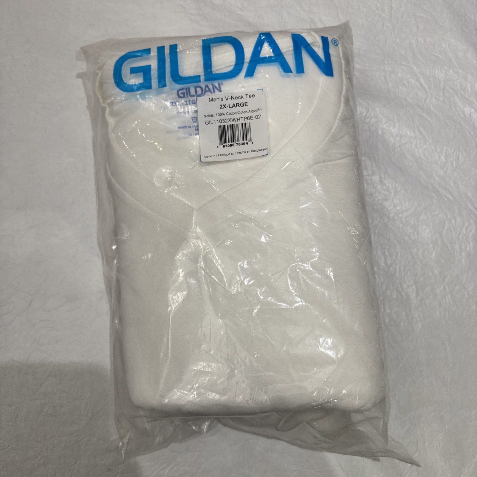 NWT Gildan Mens White Crew T-Shirts Set Of 6 Style G11032 All Size 2XL NEW