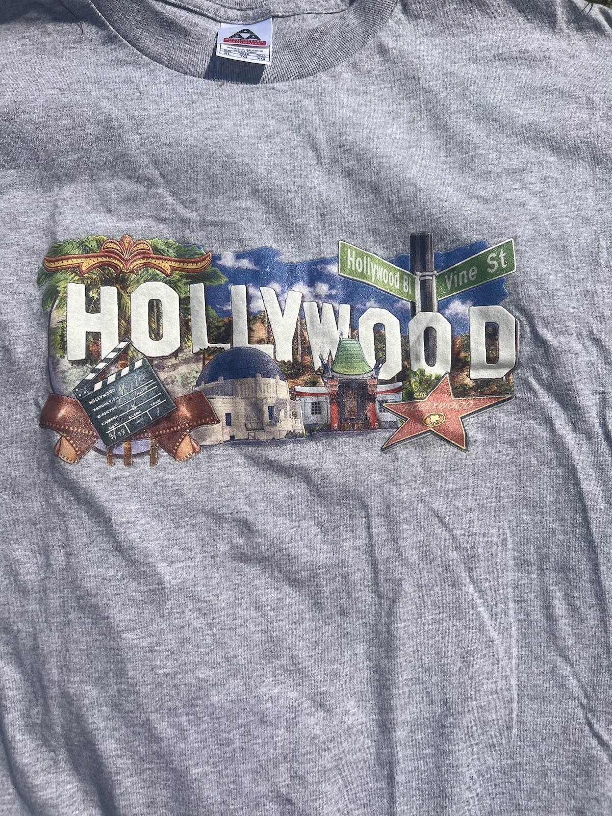 Alstyle Apparel & Activewear Men’s Gray Graphic Hollywood T-Shirt Size XL