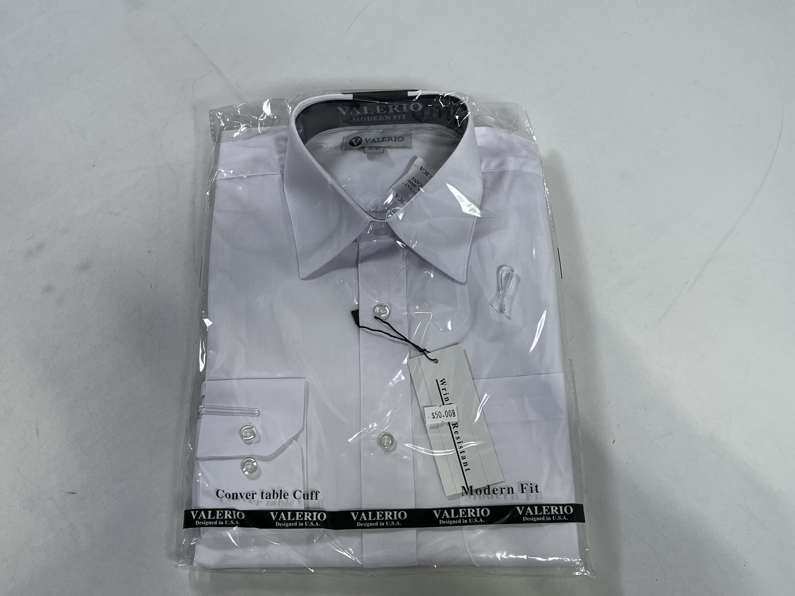 Mens Valerio Silver Modern Fit Button Down Shirt Size 14.5 NEW