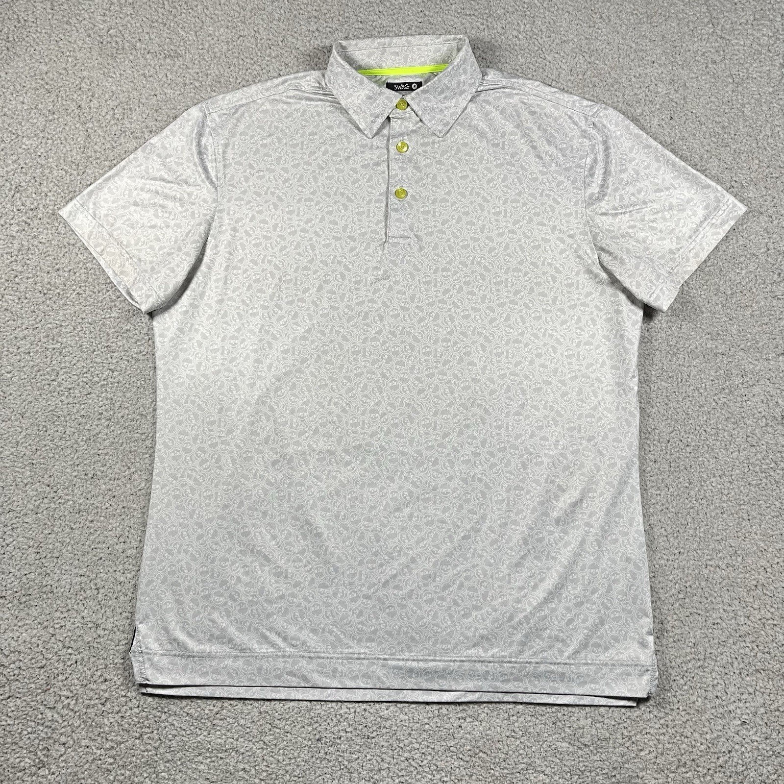 Swag Golf Polo Shirt Mens M Skull All Over Performance Dont Give A Putt