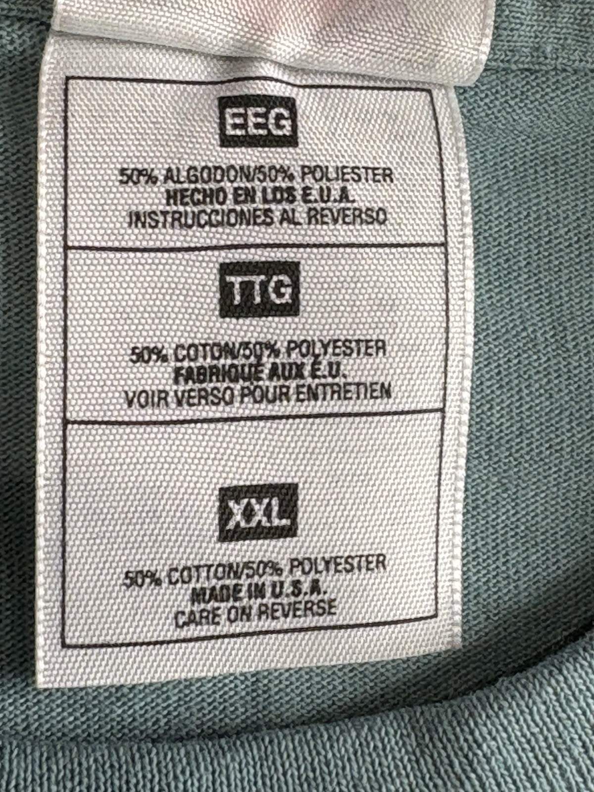 Vtg 80s 90s Fruit Of The Loom Best Blank T Shirt Adult XXL Lt Green USA Made NOS