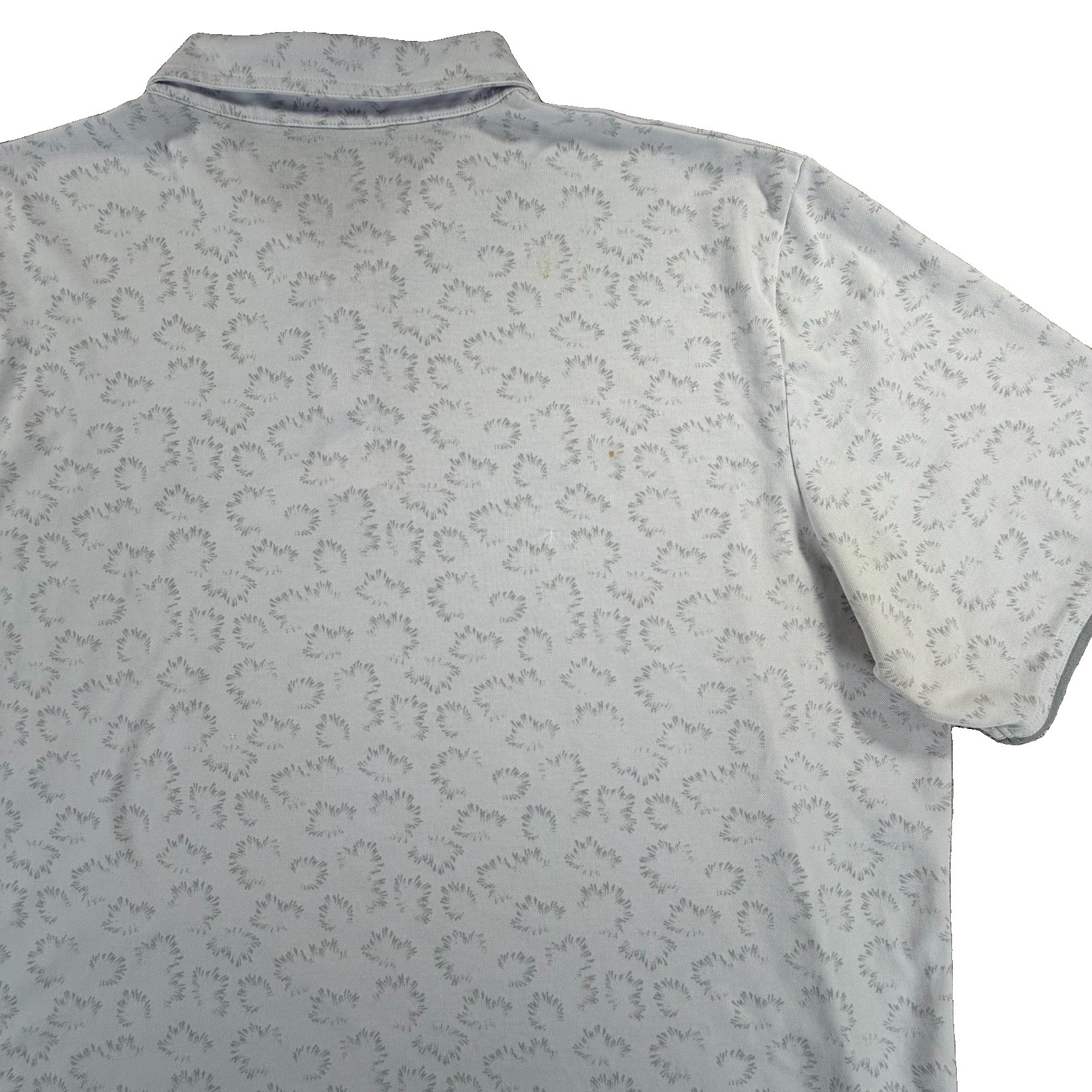 Travis Mathew Polo Shirt Men’s 3XL White Gray Pima Cotton Blend Golf Performance