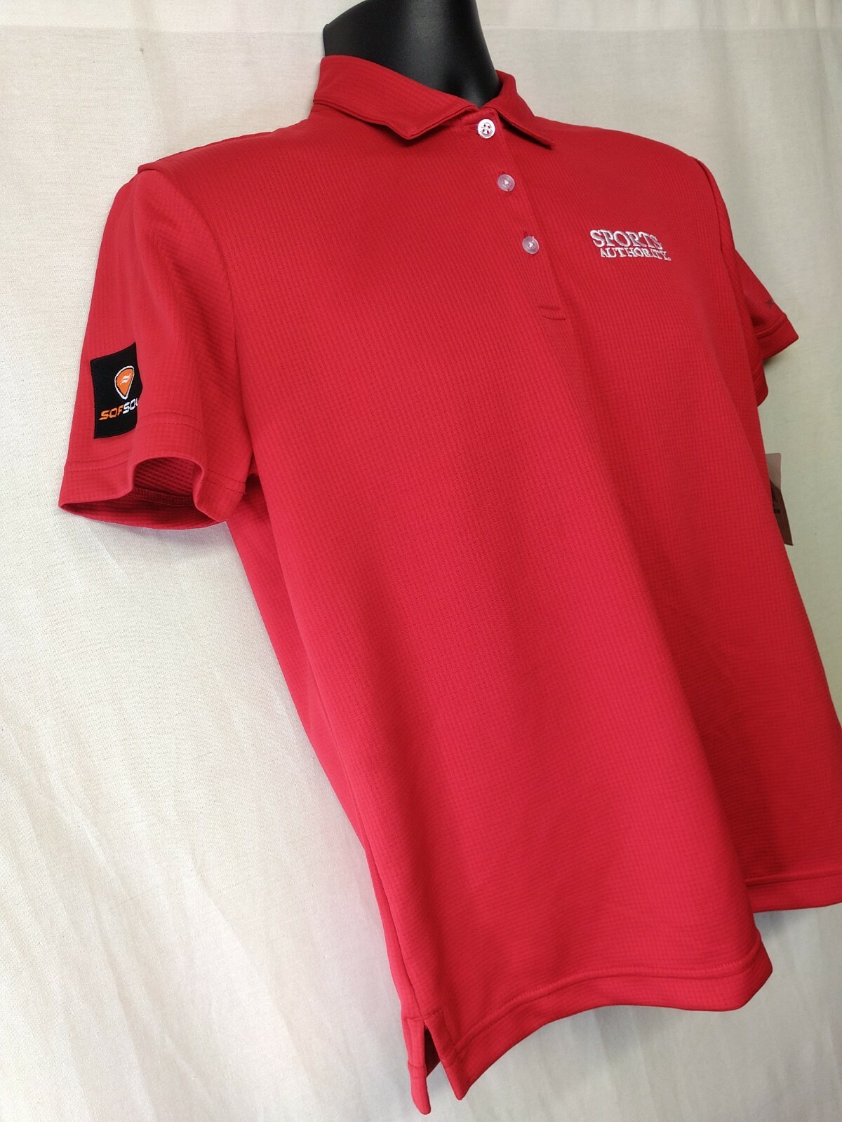 Sports Authority Men’s Red Short Sleeve ‘SofSole” Collared Polo Shirt SZ Varies