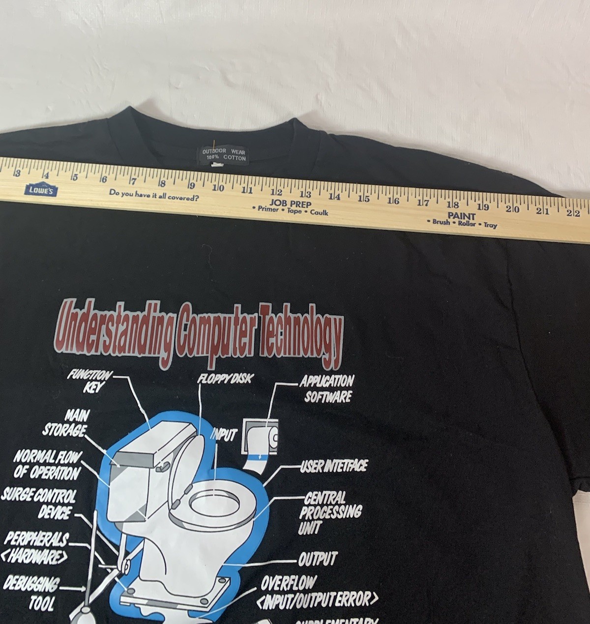 VINTAGE 80s T-Shirt,COMPUTER TECH BATHROOM HUMOR Retro Classic Y2K