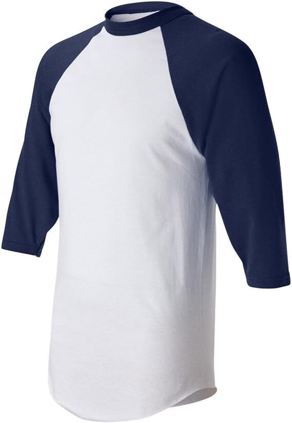 Men’s Regular fit Two Tone 100% Ring-Spun Combed Cotton Raglan ¾ Sleeve Baseball