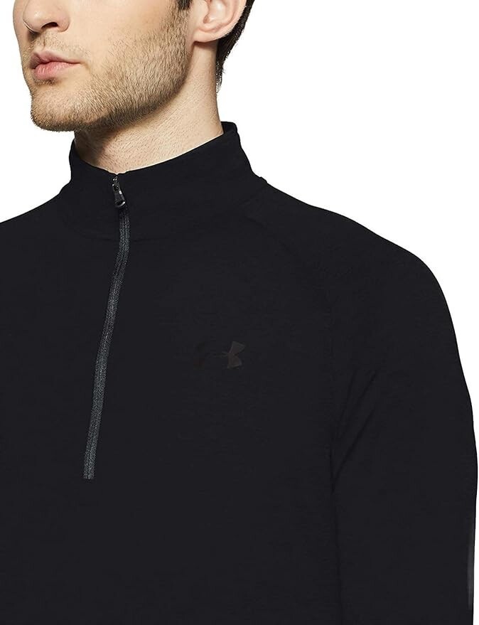 UNDER ARMOUR Men’s Black Tech 2.0 Long Sleeve 1/2 Zip T-Shirt NEW Large