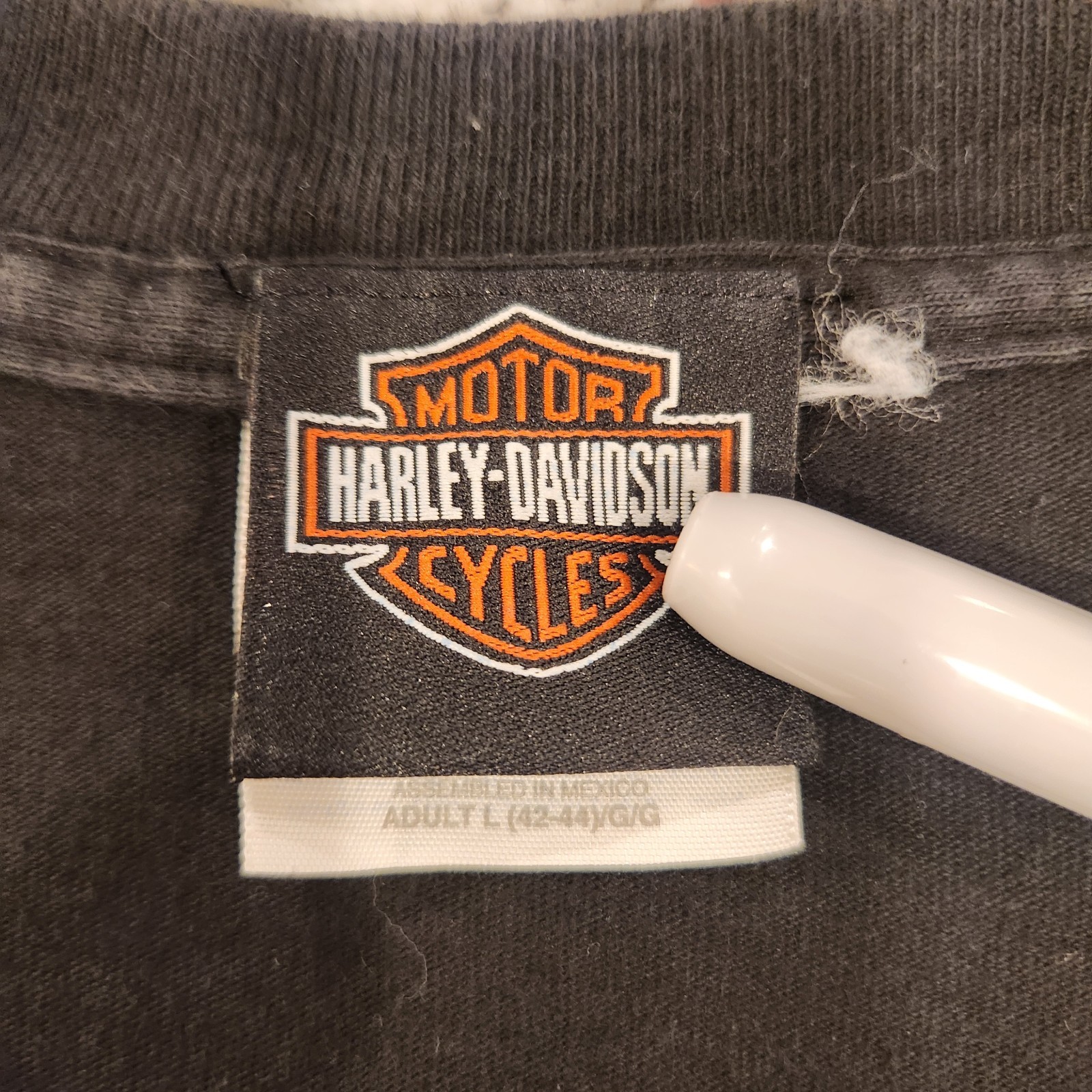 Harley Davidson Ann Arbor Michigan T Shirt Black Size L Embroidered Proper Fade