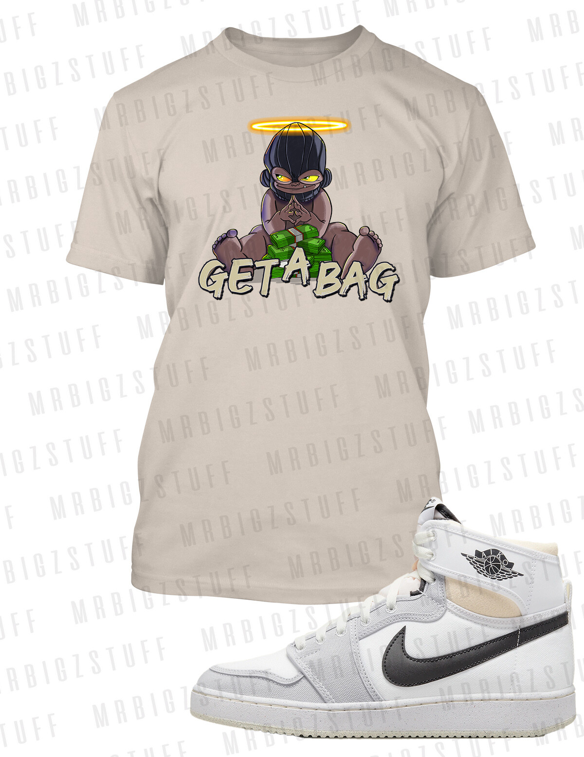 Graphic Mens Big Tall Pro Club Shaka Hip Tee Shirt Baby Bandit Get A Bag J1 KO