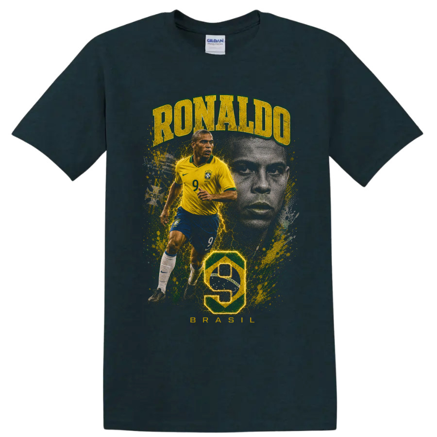 Ronaldo Nazario Brazil Soccer Legend T Shirt Vintage Player Graphic Tee