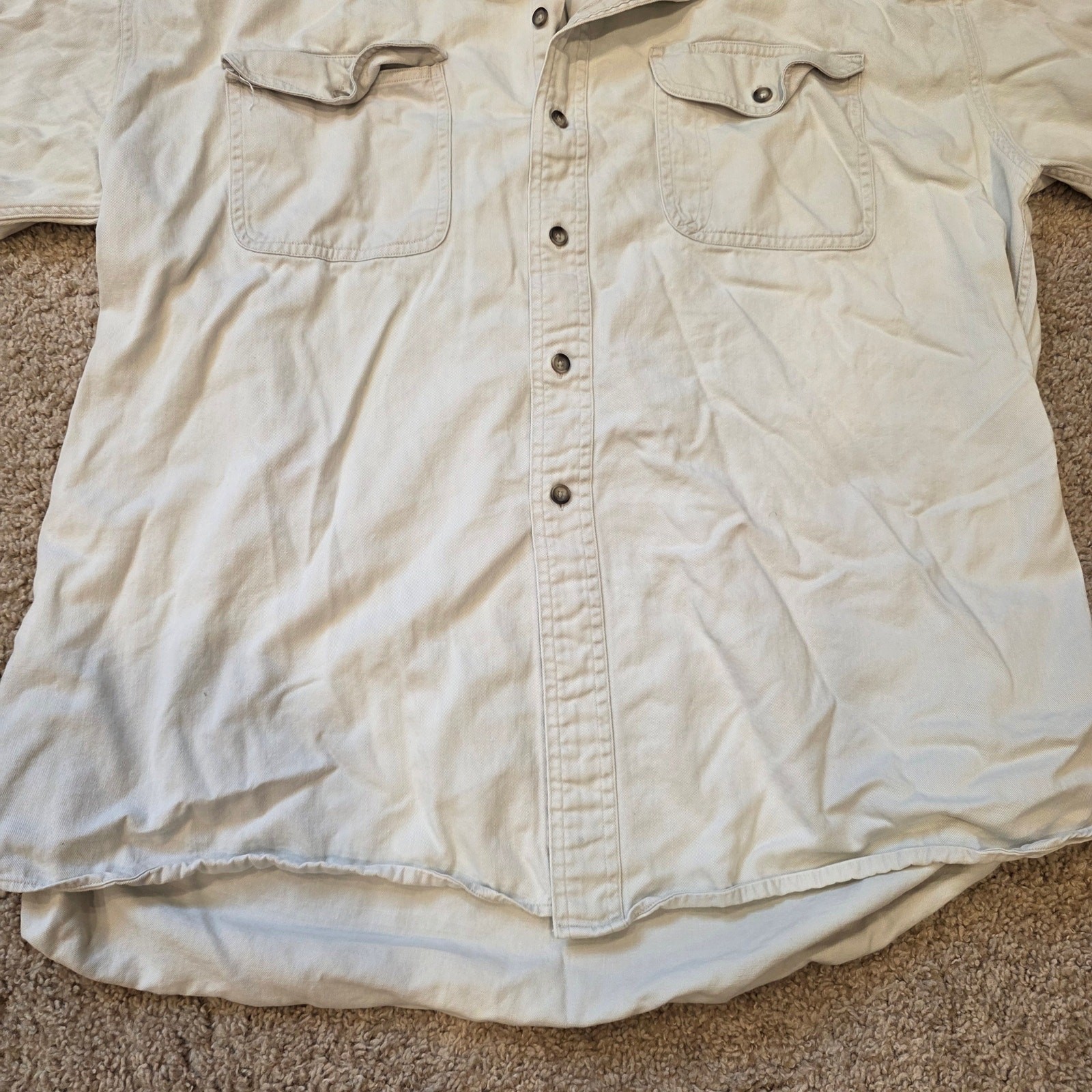vintage pure stuff basics cotton terracotta long sleeve button up shirt sz XL