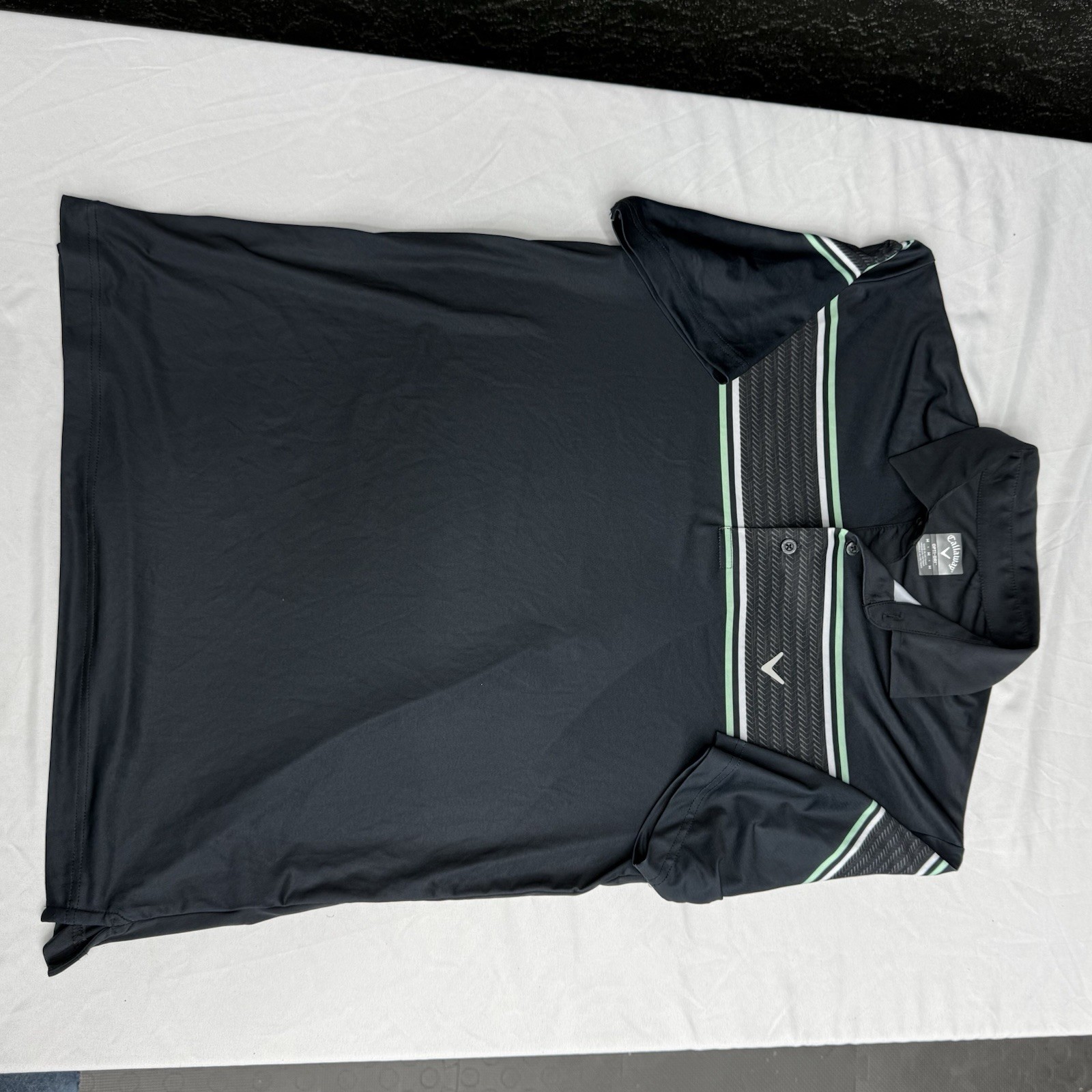 Callaway Opti Dri Golf Polo Shirt Black/Gray, Size M