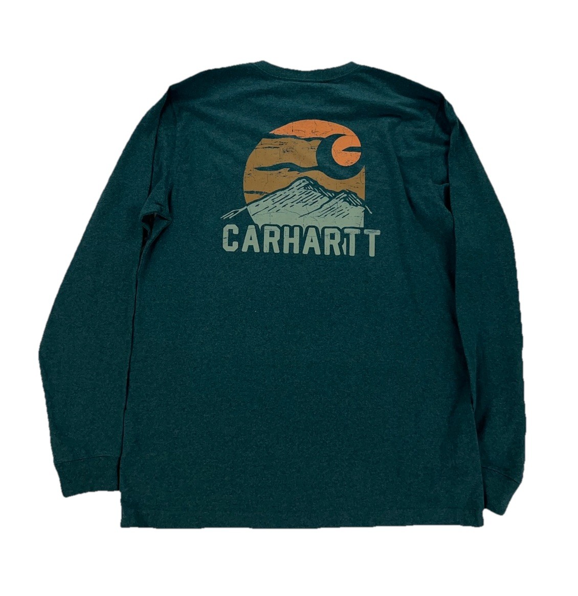 NEW Carhartt Heavyweight Long Sleeve Relaxed Fit T Shirt Mountain Green Mens M