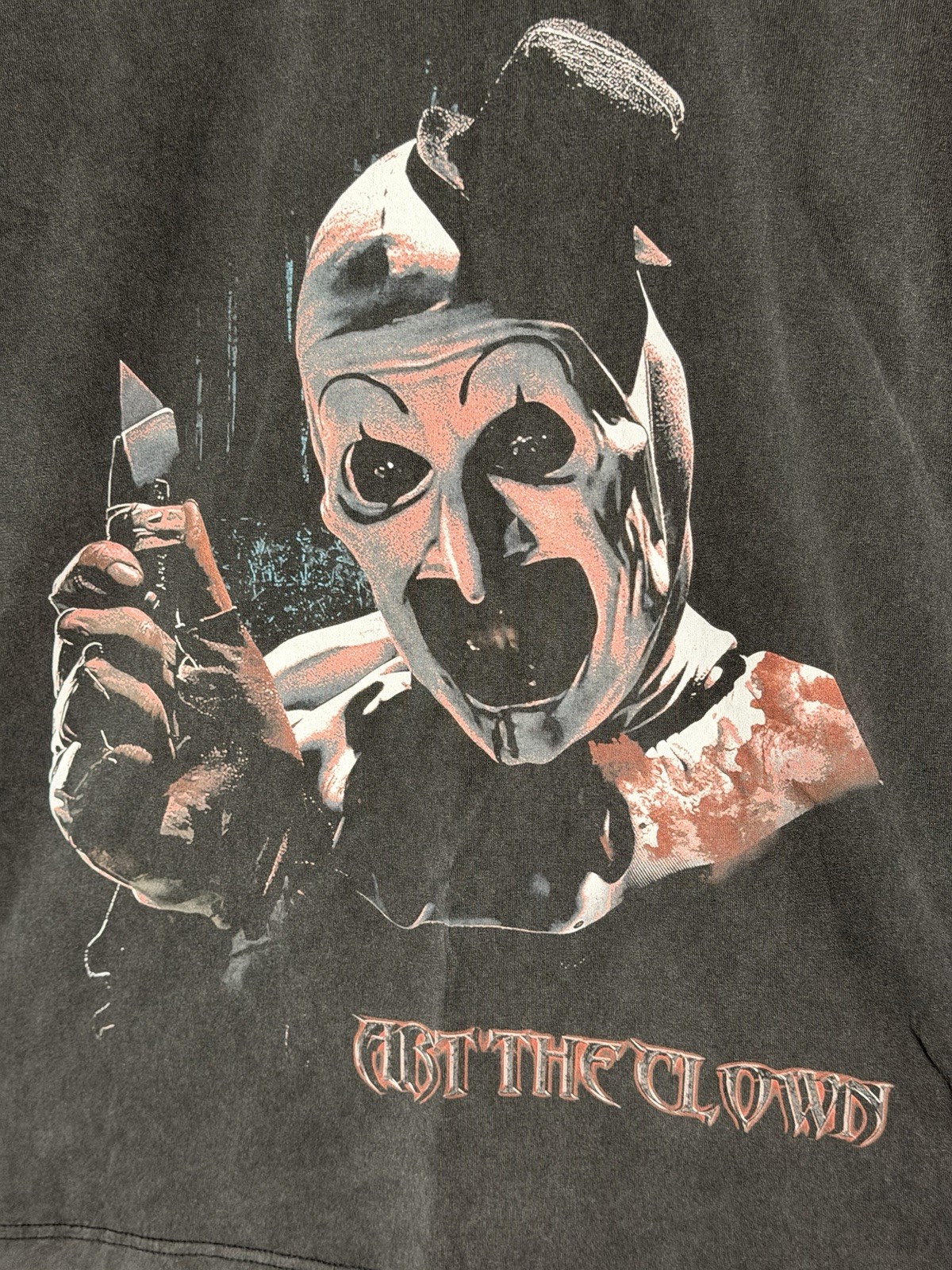 SHUTUPPLS Terrifier Art the Clown Black Double-Sided Jersey Tee Crew M