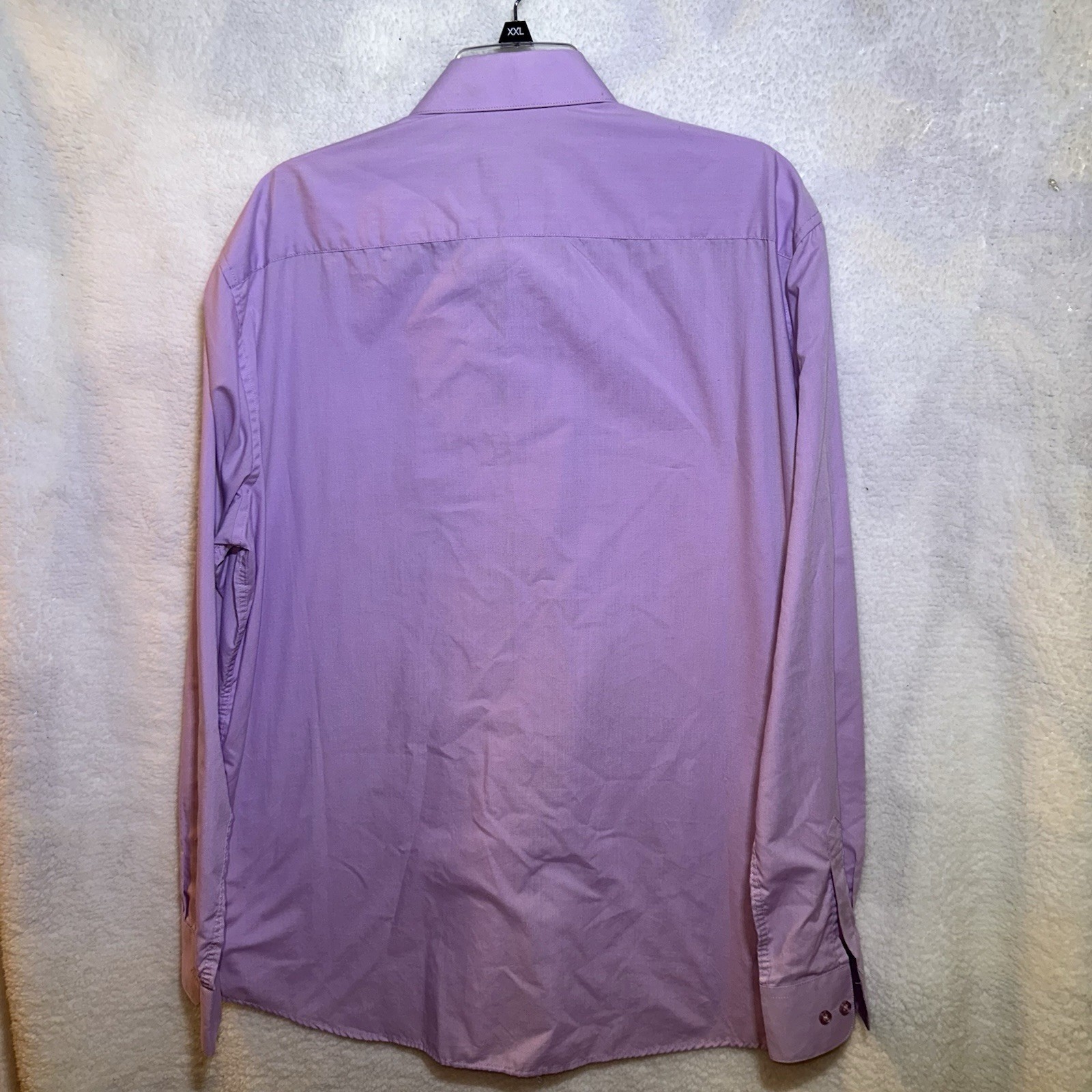 Omega Italy Dress Shirt XL Lavender/Purple Button Front 17-17.5 36/37 LongSleeve