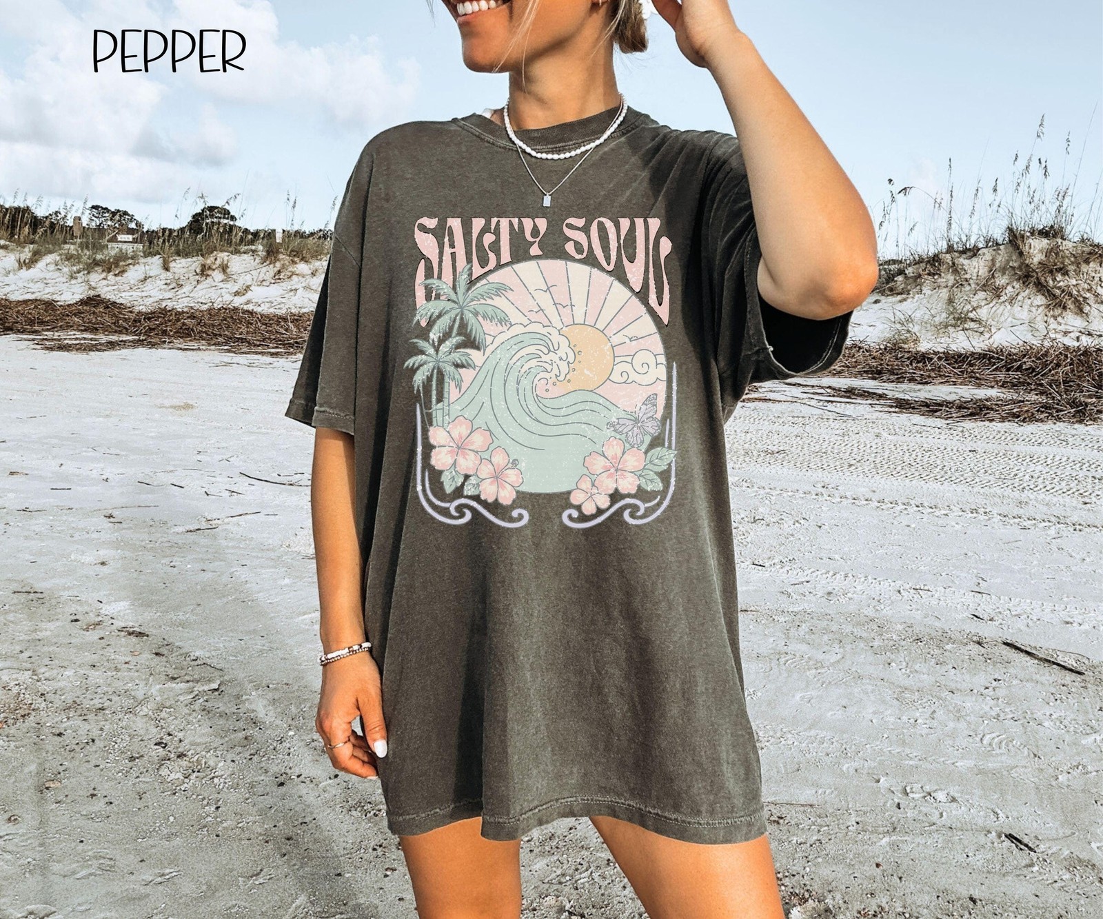 Comfort Colors Vintage Style Beach Shirt Trendy Summer Beachy Tee Vacation