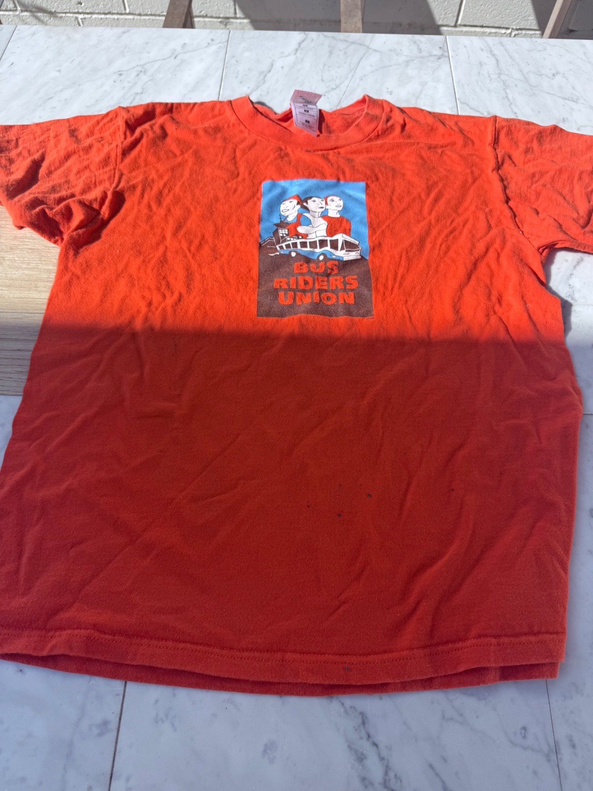 BUS RIDERS UNION T-Shirt Anti-Fascist Political Activist Tee size L gd2